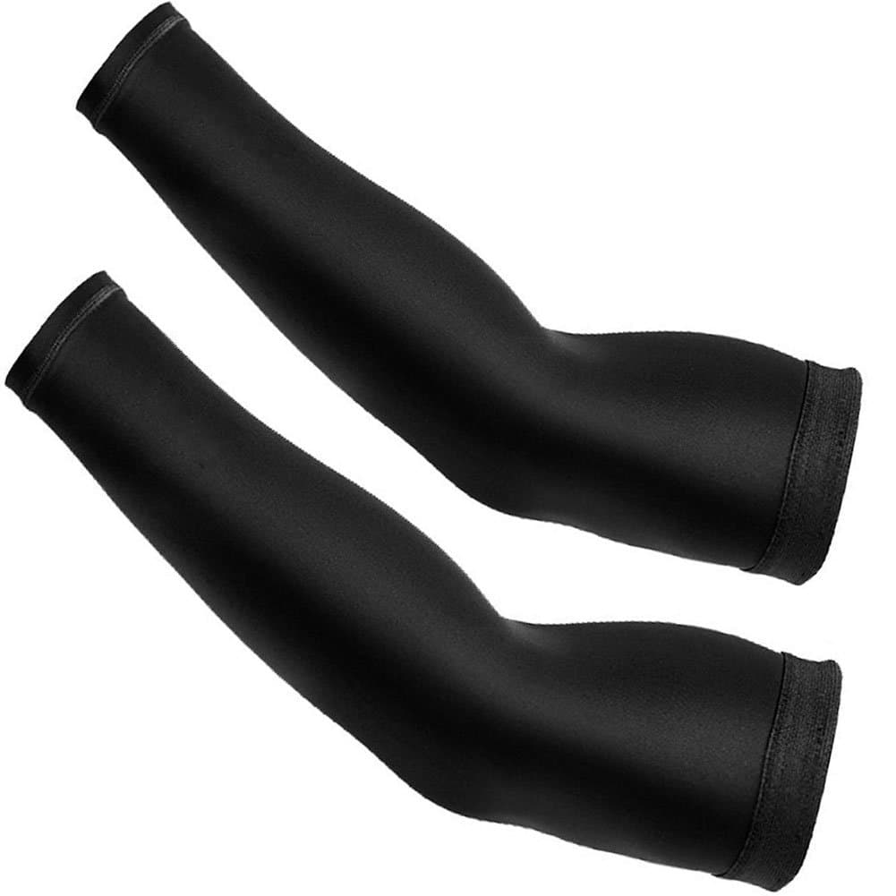 MAKLULU Shooter Sleeves, 1 Pair for Men, Women - Baseball Basketball Compression Sleeve - Protection for Lymphedema, Elbow Warmer -XXL(Black)