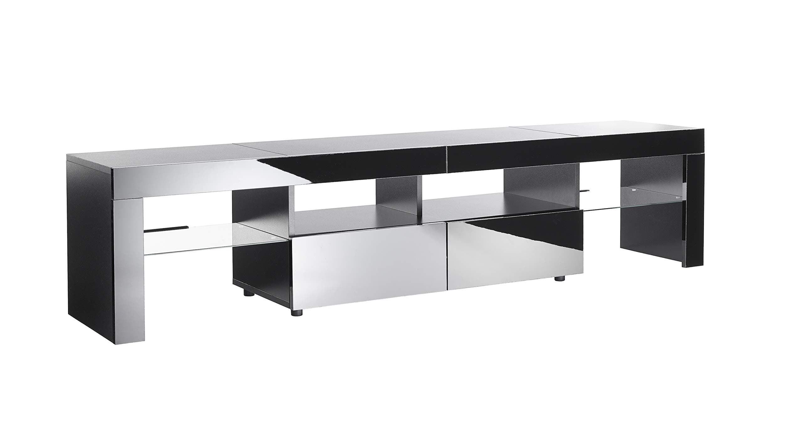 MMT 200cm Extra-Deep TV Stand – Large Entertainment Unit for TVs up to 90 Inches – Wide Modern Media Cabinet with Storage, Shelves & Cable Management