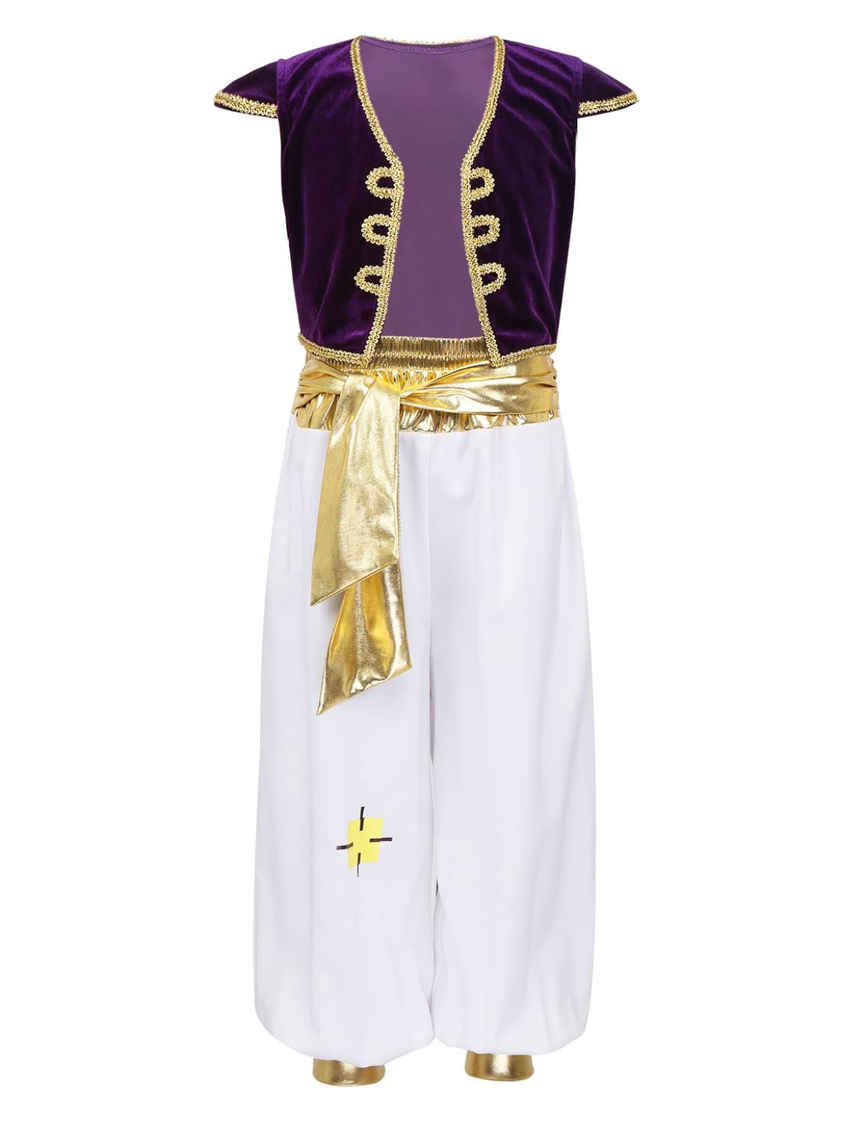 Zaldita Kids Boys Arabian Prince Costume Cap Sleeves Vest Tops Waistcoat with Pants Halloween Carnival Cosplay
