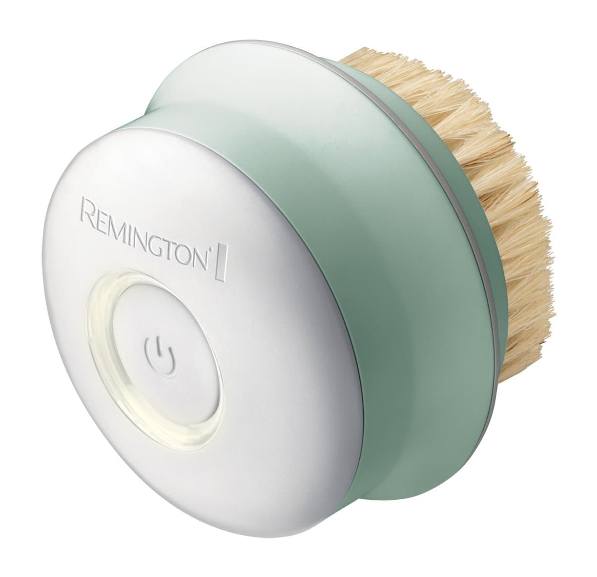 Remington Reveal B1000 Rotating Body Brush with Exfoliating and Natural Bristle Brush Head, White/Mint Green