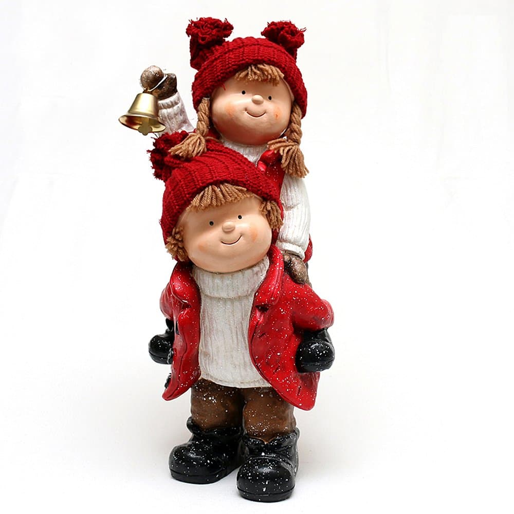 Sigro MGO Children Piggyback Figure, 23 x 23 x 58 cm, Ceramic, Multicolour, One Size