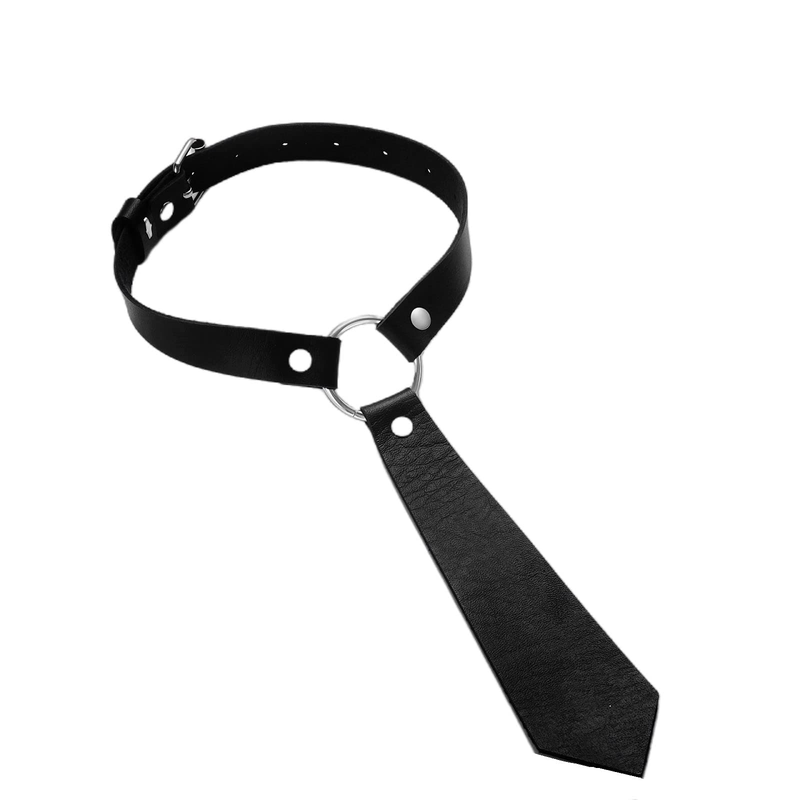 Rofusn Gothic Leather Choker Necklace With Tie for Women, Adjustable Collar Neckband Choker Necklace for Halloween Cosplay Party