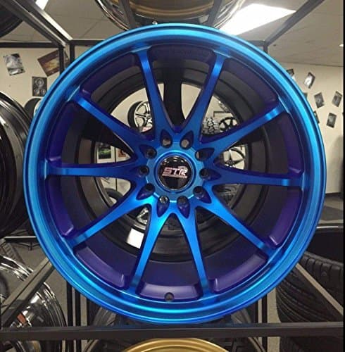 15X8 STR 524 MATTE BLUE WHEEL FIT FIT CUSTOM WHEEL DRILL FOR LUG NUTS