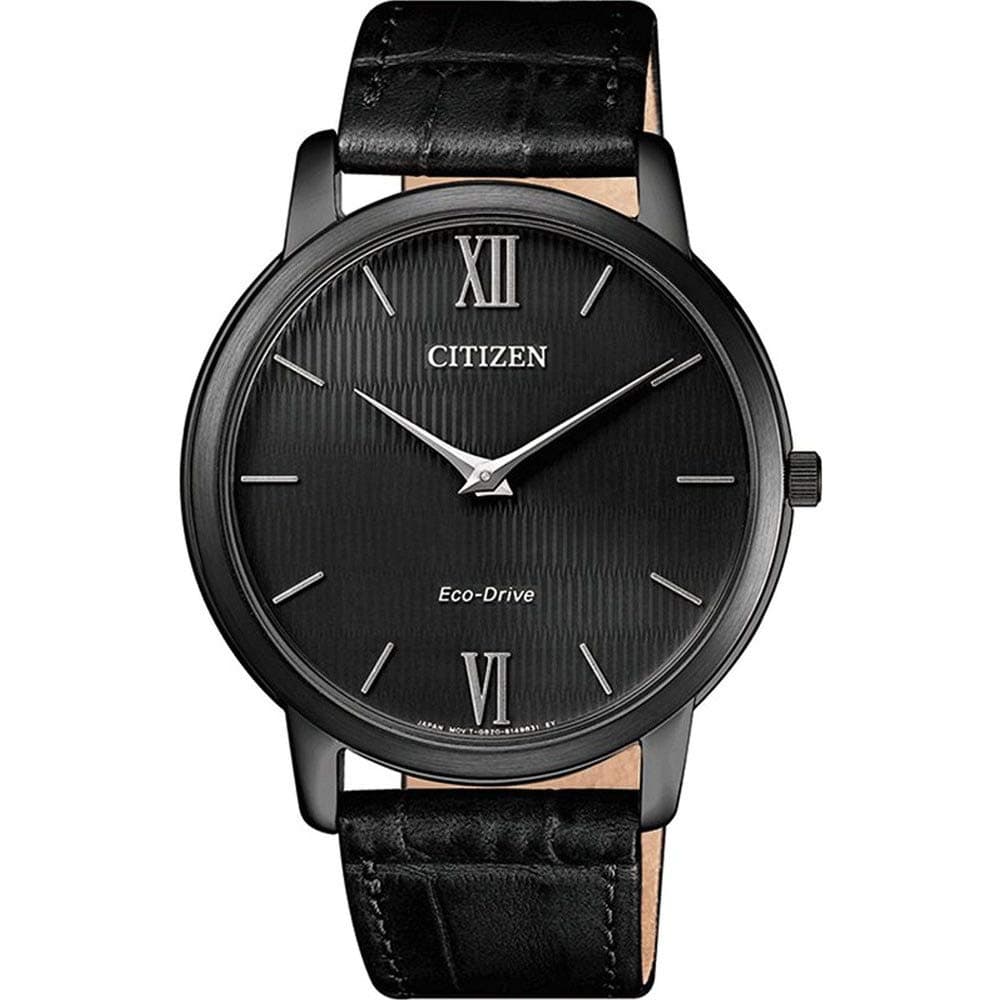 Citizen Men's Analogue Eco-Drive Watch with Leather Strap AR1135-10E