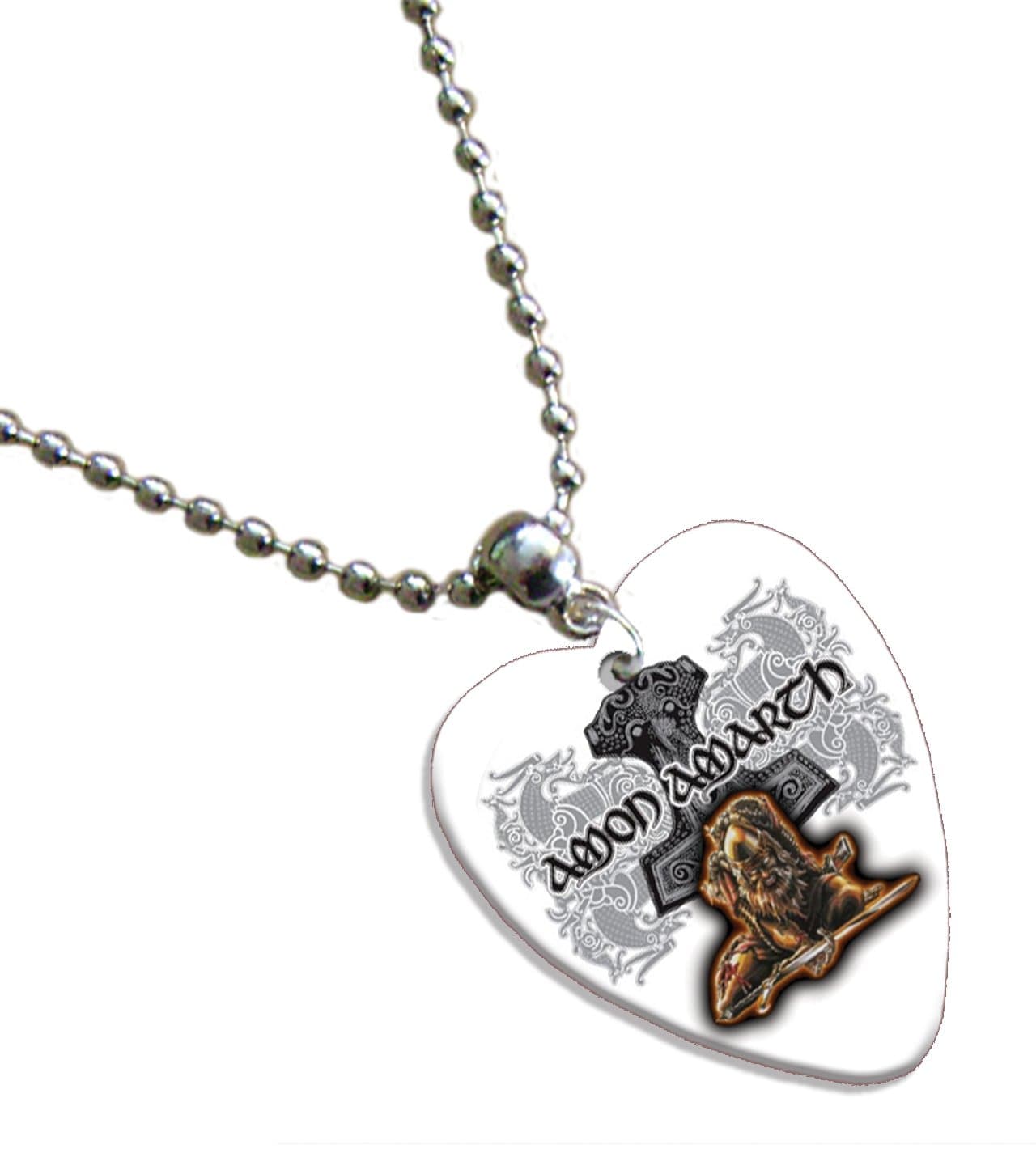 Amon Amarth Love Heart Guitar Pick Necklace Band Plectrum