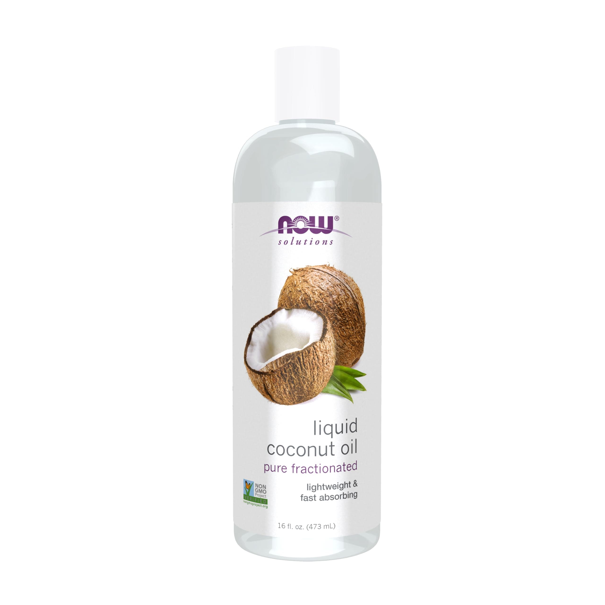 NOW Foods Solutions, Liquid Coconut Oil, Light and Nourishing, Promotes Healthy-Looking Skin and Hair, 16-Ounce