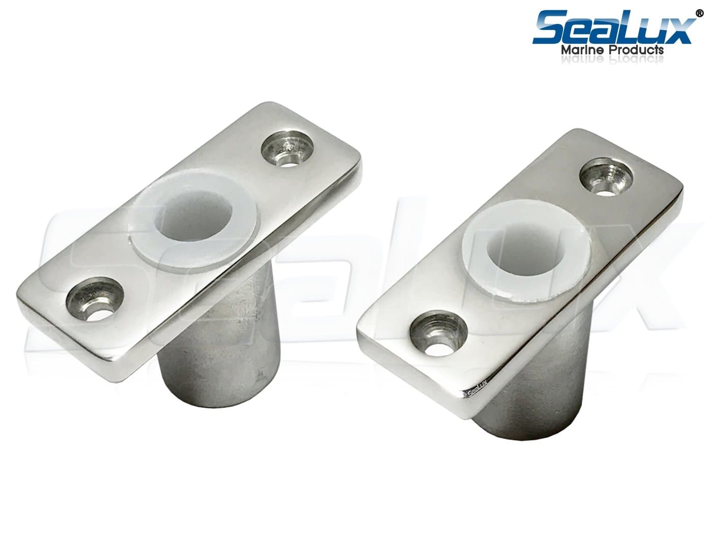 SeaLux Marine 316 Stainless Steel TOP Mount Oarlock Sockets for 1/2" Shank (Pair)
