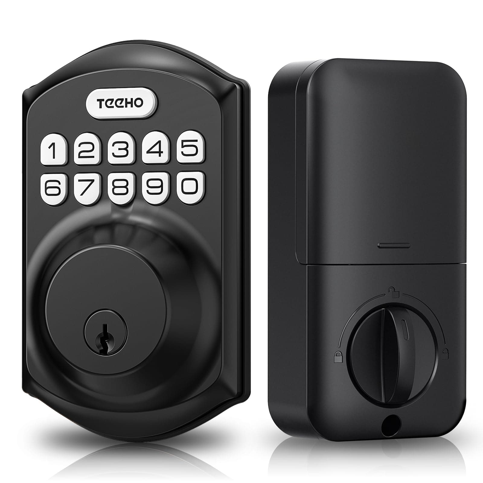 TEEHO TE001 - Keyless Entry Door Lock with Keypad - Smart Front Door Lock with 2 Keys - Auto Lock - Easy Installation - Matte Black