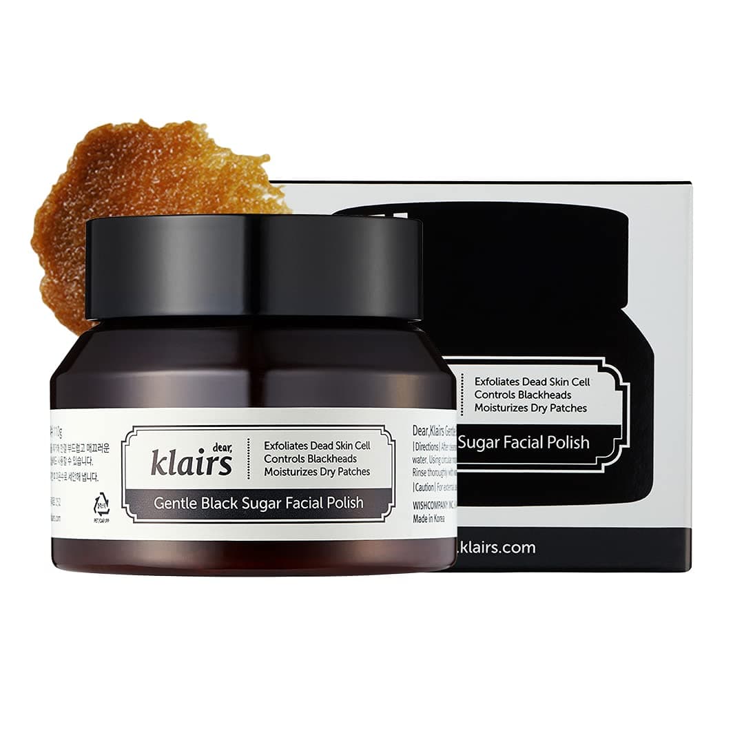 [DearKlairs] Gentle Black Sugar Facial Polish, exfoliate, scrub, blackhead remover, 110g, 3.88 oz