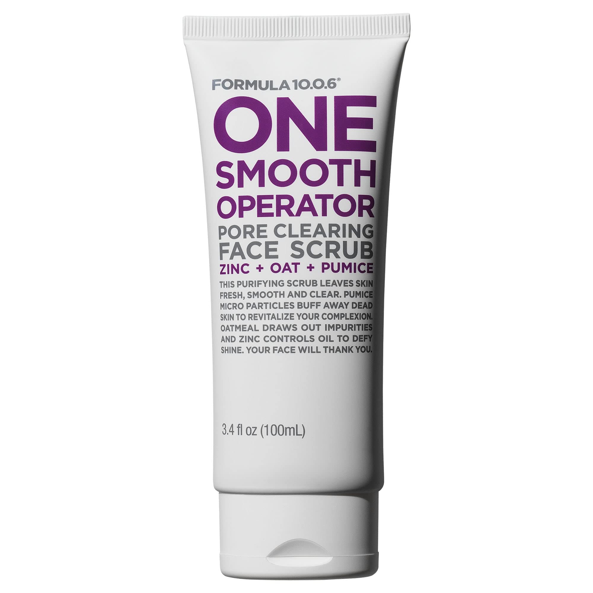 Formula 10.0.6 One Smooth Operator (3.4 Fl. Oz.) Pore Clearing Face Scrub that Leaves Skin Fresh, Smooth & Clear -Vegan, Paraben-Free & Cruelty-Free