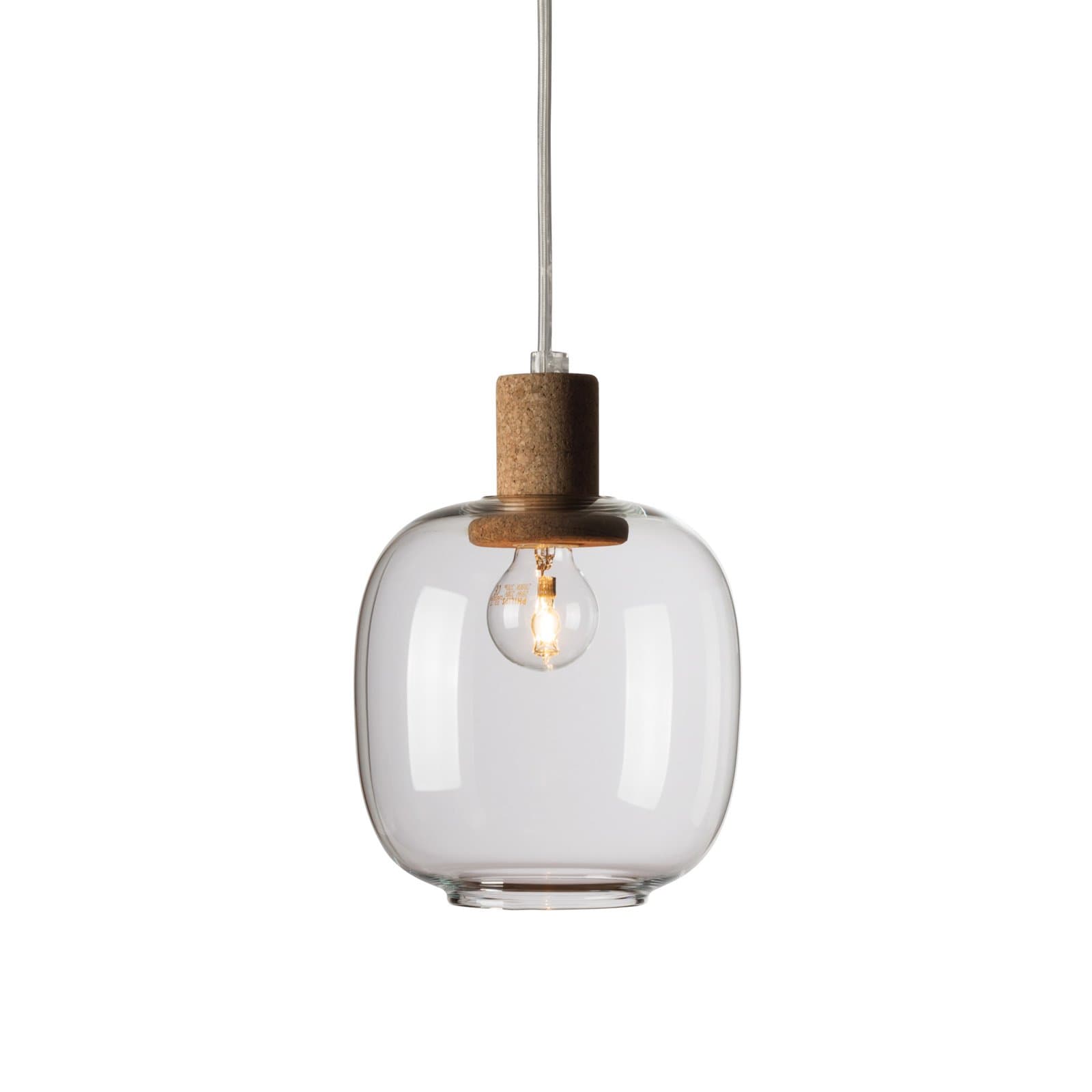 Enrico Zanolla Picia Glass and Cork Pendant lamp, E14 [Energy Class A]