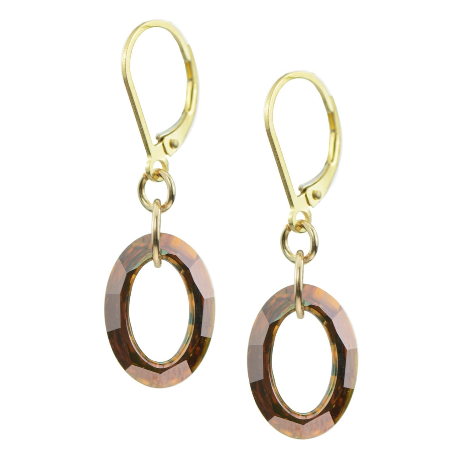 Swarovski Cosmic Ring Earrings with Gold Filled Leverbacks