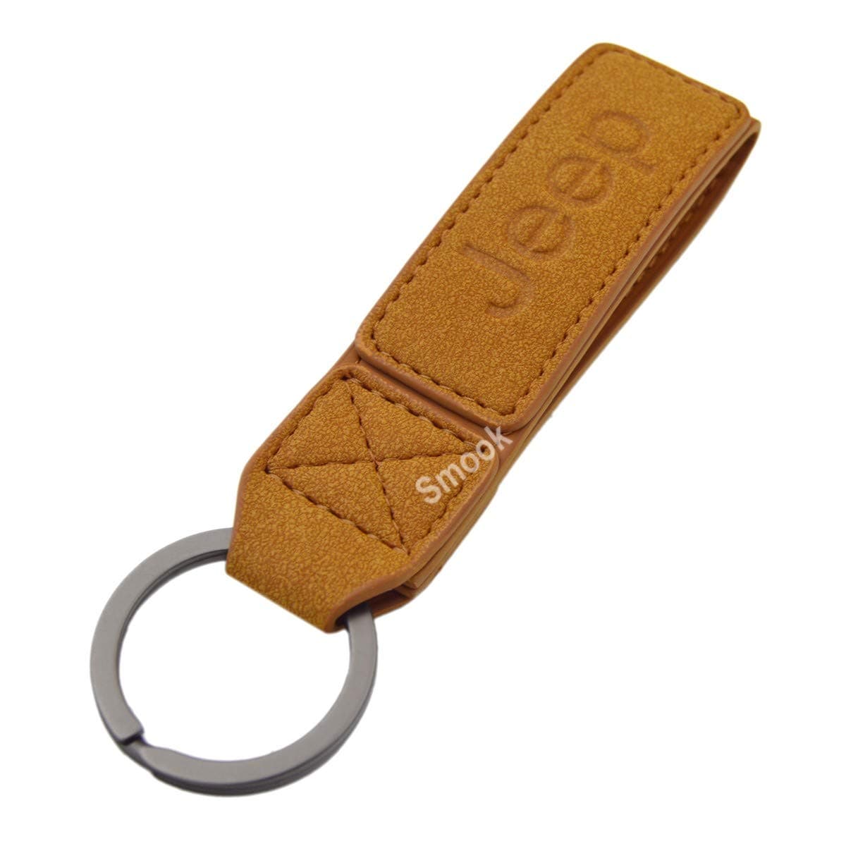 Luxury 2 Layer Real Leather Key Chain Ring for Jeep Wrangler Unlimited JK Cherookee Rubicon Liberty Patriot Latitude Trail
