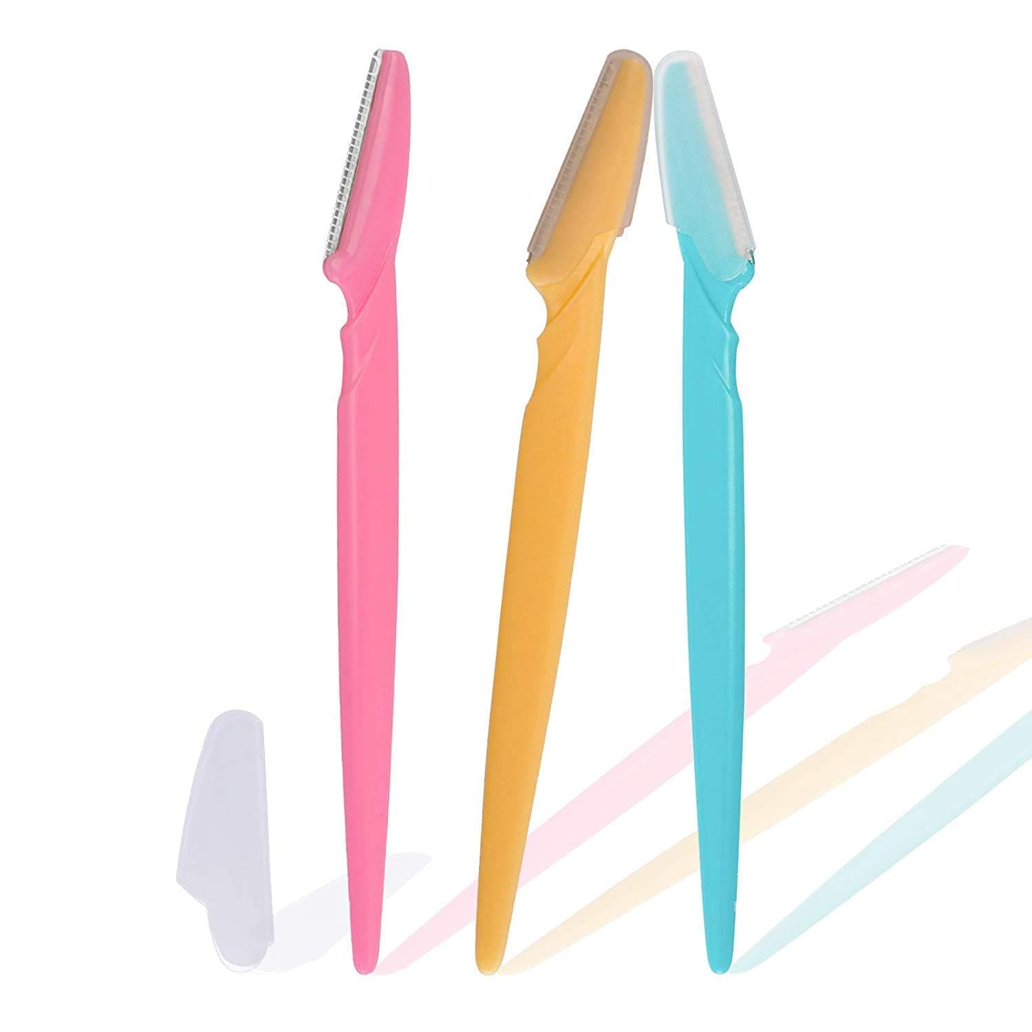 LSARI Stainless Steel Eye Brow Razor for Women -14.5 cm (Multicolour) - Pack of 3