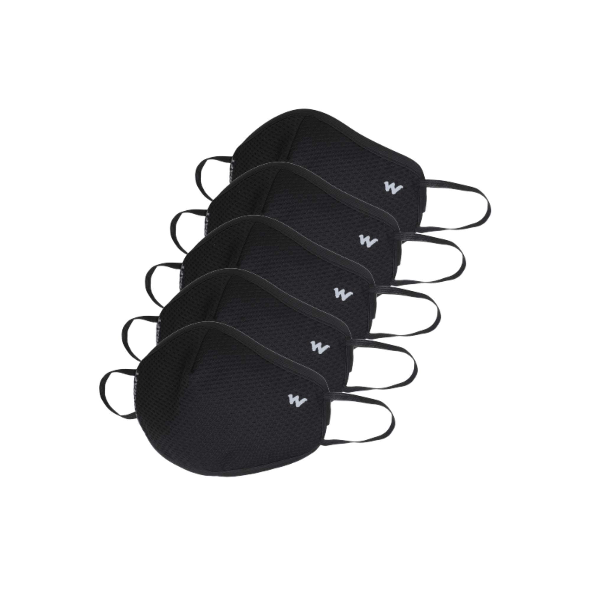Wildcraft Unisex-Adult Polyester SUPERMASK W95+ Reusable Outdoor Respirator 5P : Popcorn : BLK_Anthra : L (8903338297932 (Pack of 1))