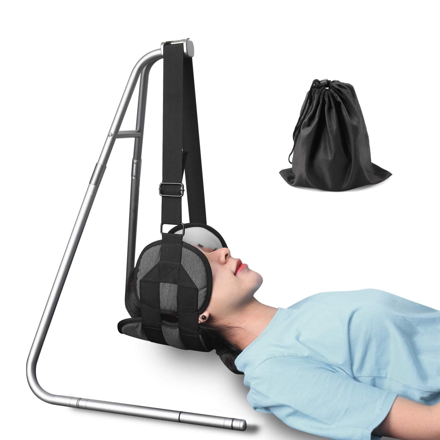 Toogel Head Hammock Portable Cervical Traction Device for Neck Pain Relief and Physical Therapy, Neck Hammock with Hammock Stand