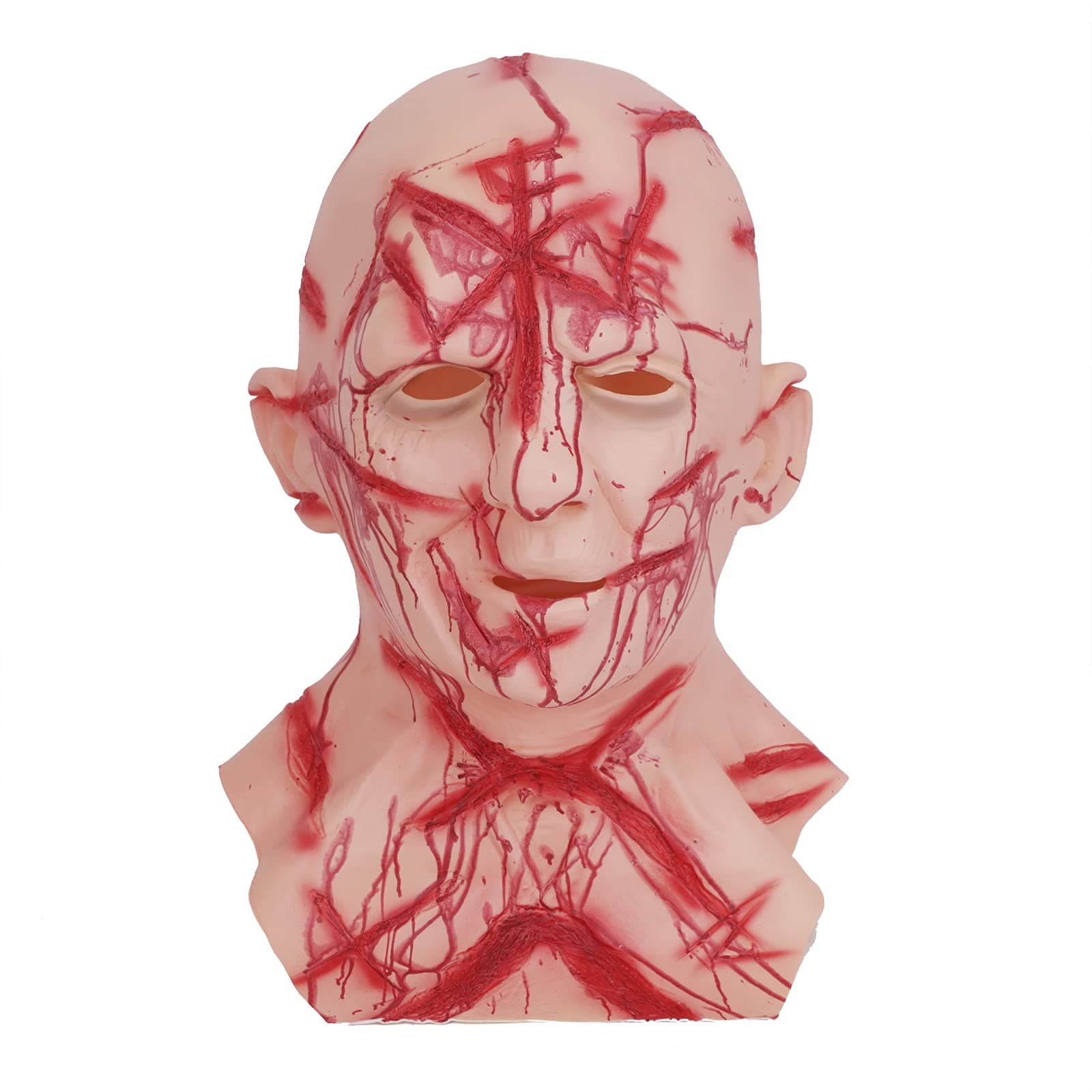 Scary Halloween Mask Latex The Evil Demon Monster Costume Party Props Horror Ghost Mask Face Headgear Vampire Cosplay (Scar Bald)