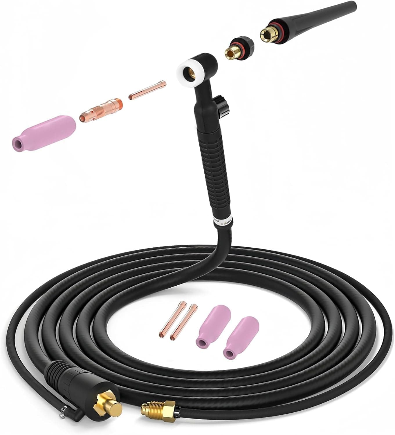 TIG Welding Torch 13FT Cable With Flexible Head WP-17FV Argon Air Cooled Lift TIG Torch 150Amp 10-25mm² Connector For Reboot Welder Mahine RBM1450 RBM2000D RBM2500 Or Other Brand Lift TIG
