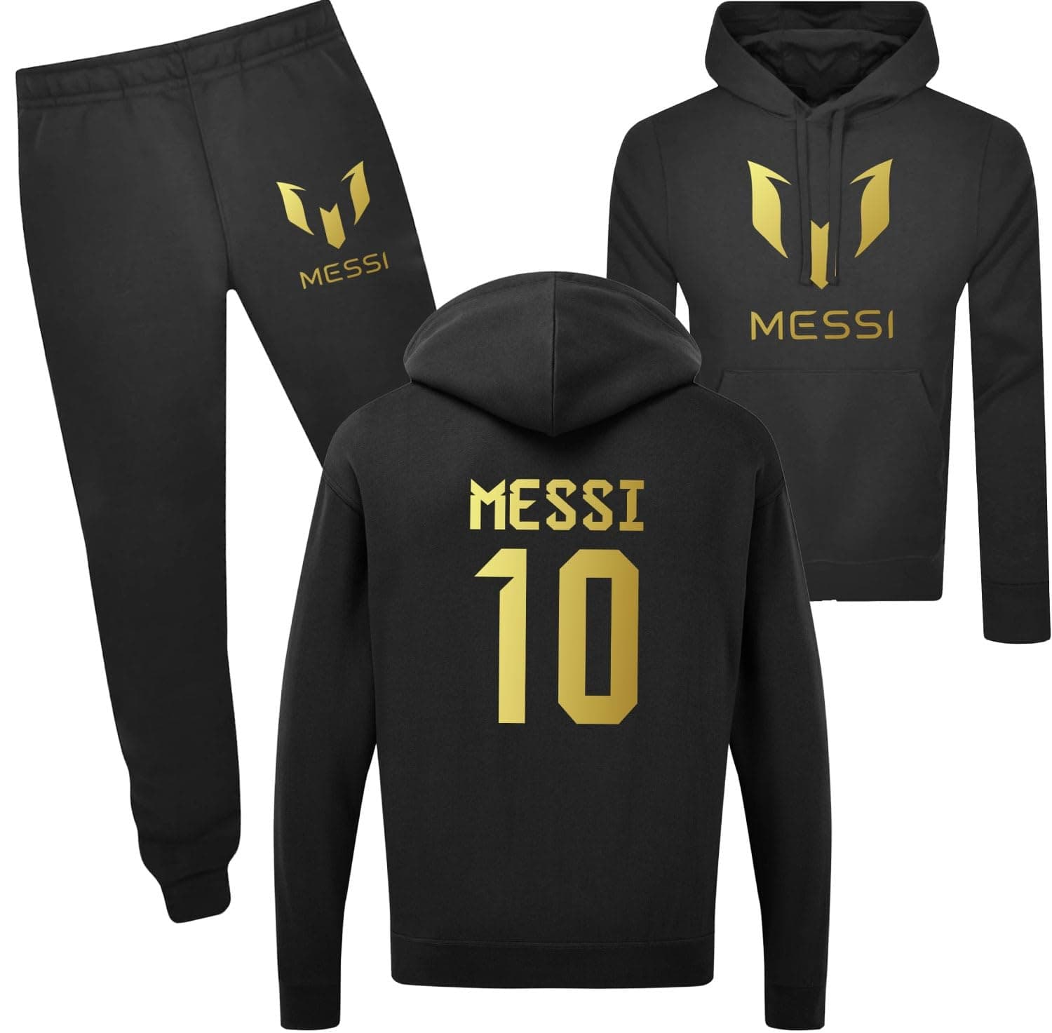 Amare Feechi CR7 Ronaldo, Messi 10 Inspired kit, Tracksuit Kids |Premium Cotton Unique Designs & Long Sleeves, Football Fan Forzajuve Hoodies Trousers For Sports Enthusiasts Boys 3 Hues 5-13Y