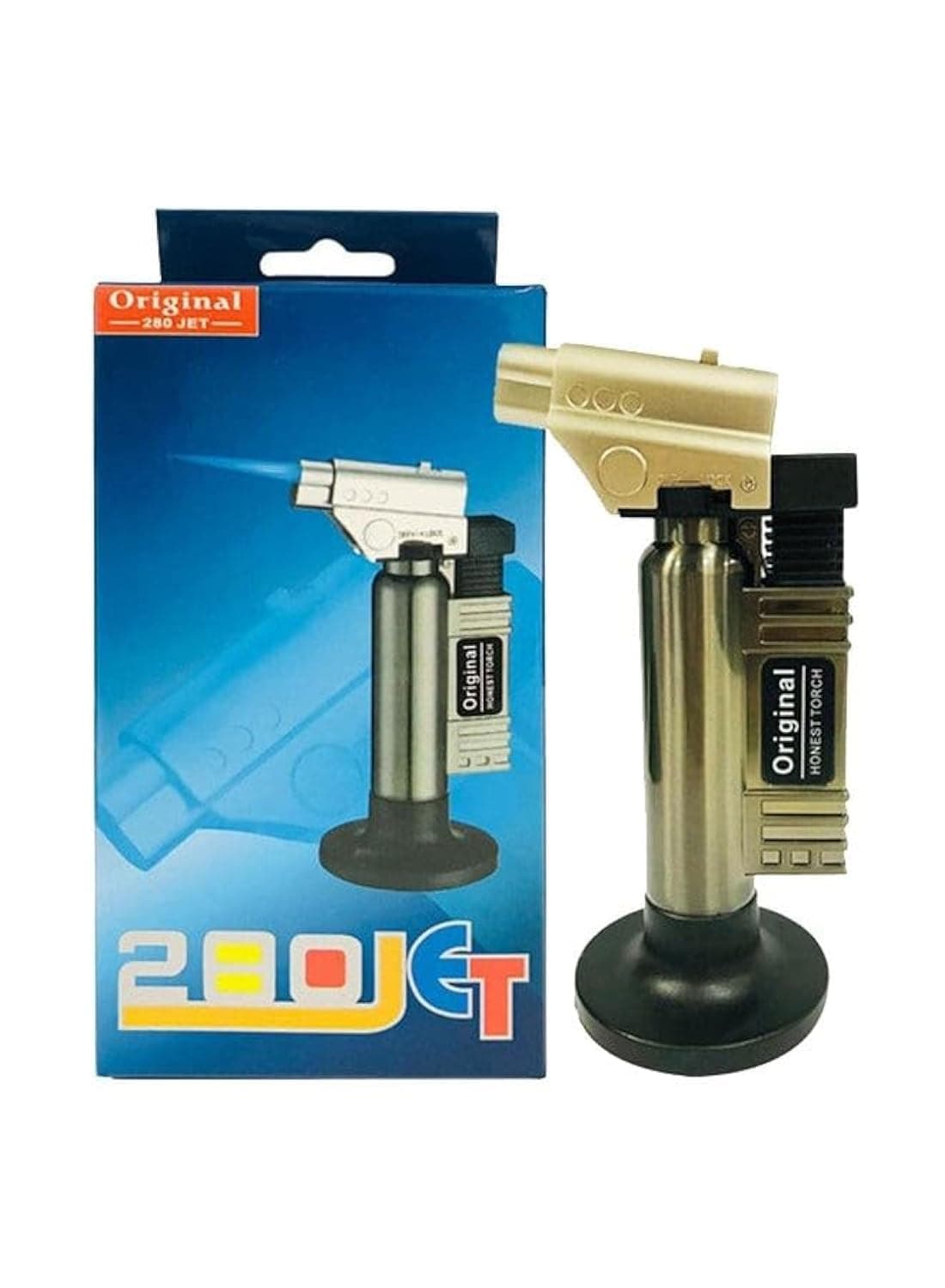 Bakhoor Charcoal Lighter, Torch With Steel Body 280 Jet, Cigar and BBQ Lighter, Stove and Cooking Torch, Culinary Butane Refillable (Butane Not Included)