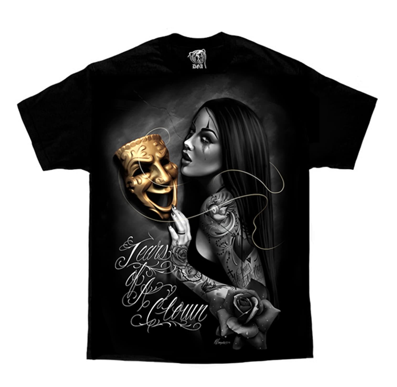 DGA David Gonzales ArtTears of A Clown Tattoo Lowrider Homies David Gonzales DGA Art Men's T Shirt