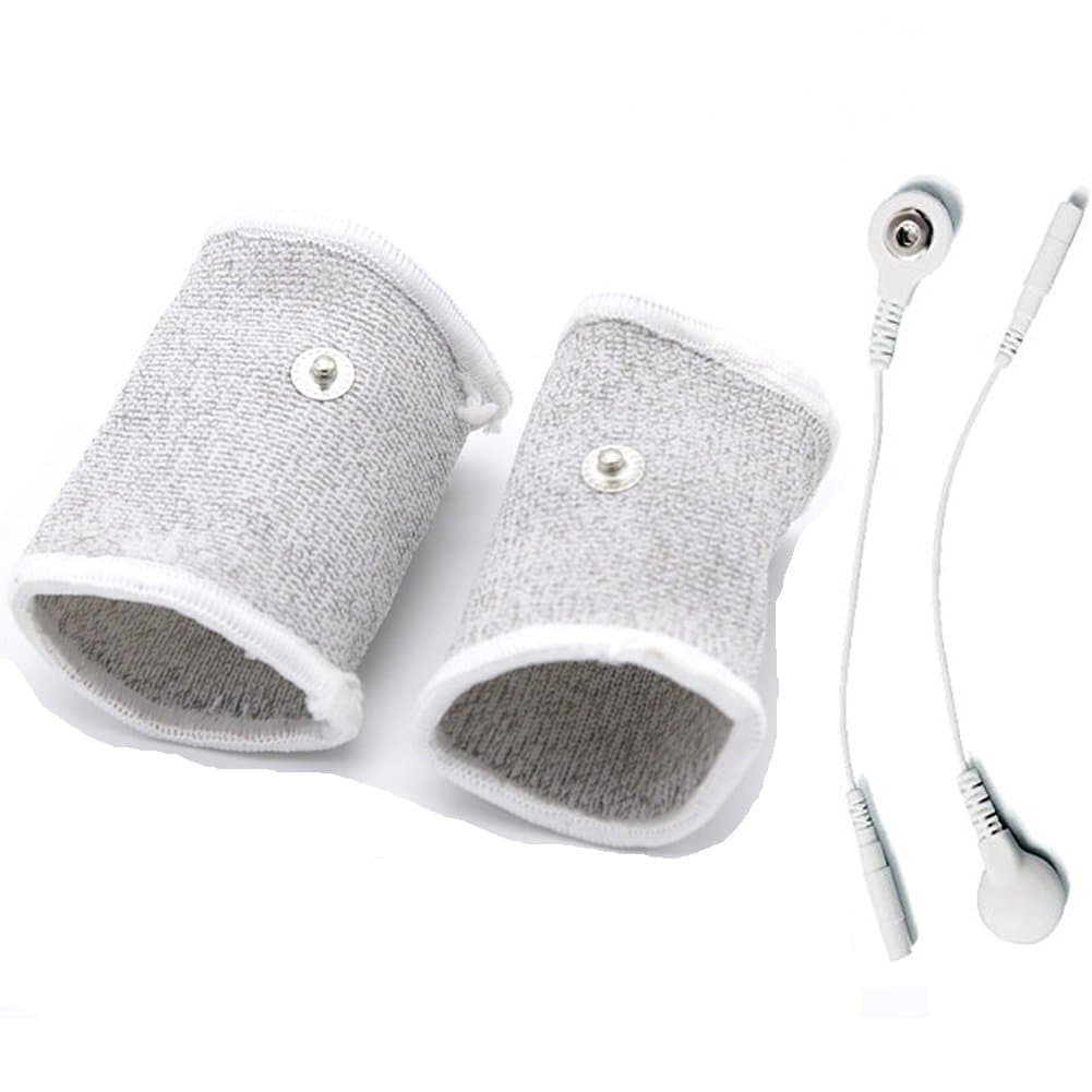 E-stim Adjustable Fabric Silver Thread Conductive Loop Accessories for Tens Or Electrotherapy Devices Stim Massager 2*Loops+2*Universal Wire