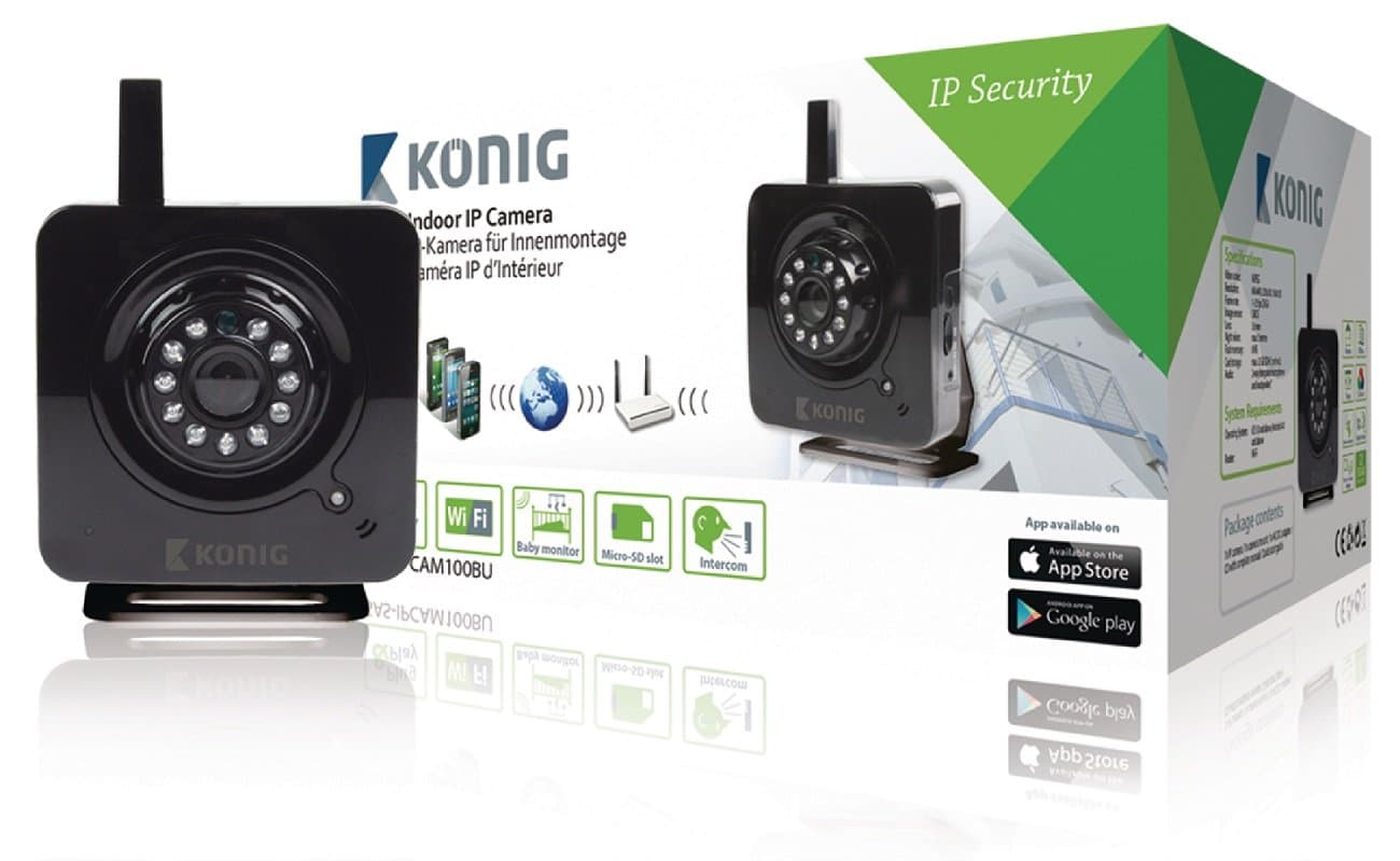König SAS-IPCAM100BU Enhanced Indoor IP Camera Black UK Version