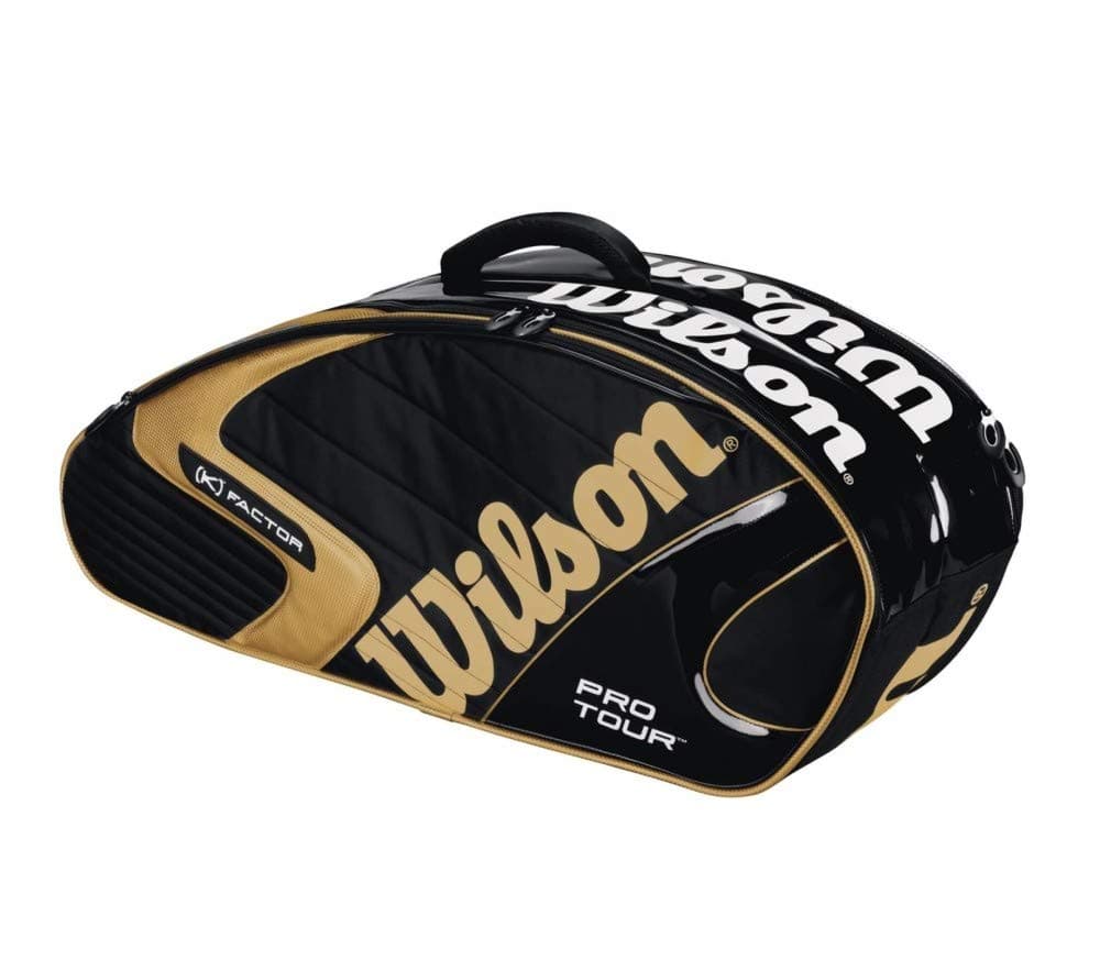 WILSON (K Pro Tour Super Six Racquet Bag (Black/Gold)