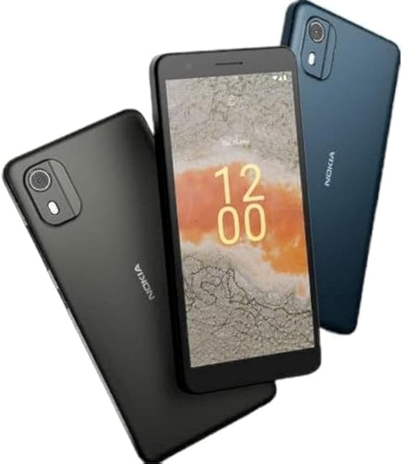 Nokia C02 4G Smartphone, 2GB/32GB, Face Unlock, 2 years of security updates (Charcoal), 5.45