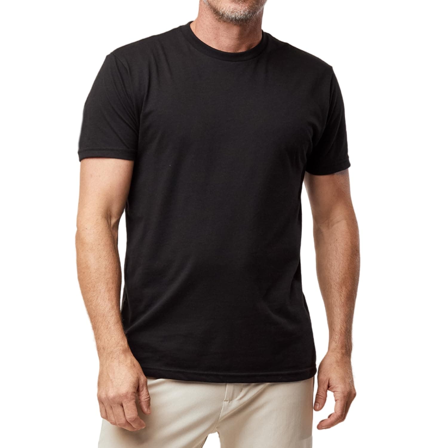 Fresh Clean Threads Men's Crew Neck T-Shirts – Short Sleeve, Fitted Style, Soft Cotton-Poly Blend, Tag-Free Comfort