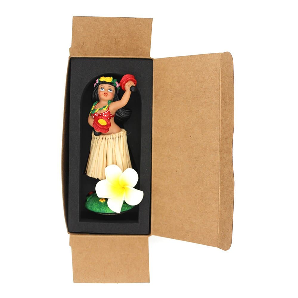 Dashboard Hula Girl,SMYER Hawaiian Hula Girl Dashboard Bobble Doll (raffia skirt)