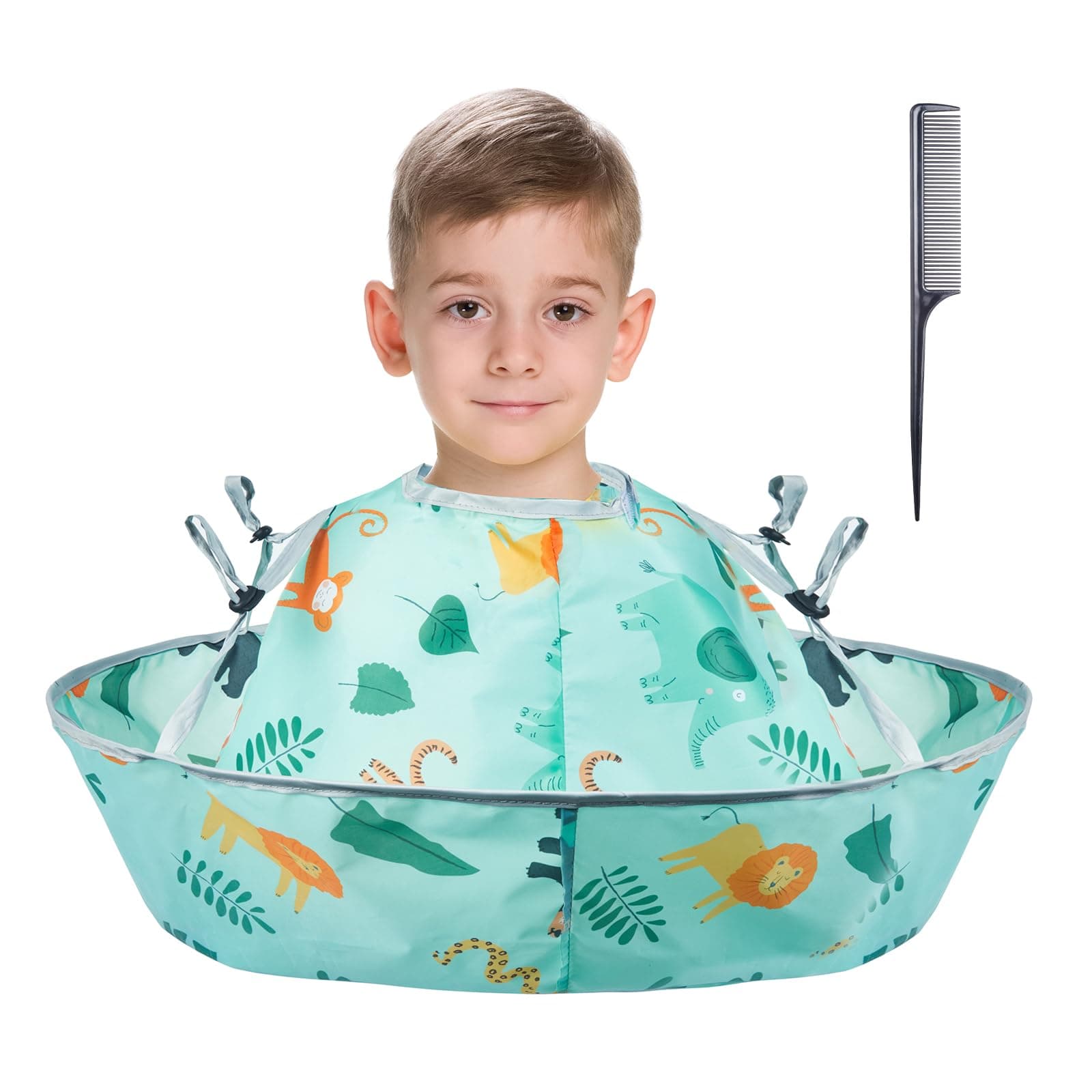 Haircut Capes Umbrella for Kids - Hair Cutting Haircut Cape Kids Waterproof Foldable Adjustment, Hairdressing Umbrella Cape Apron with 1PCS Black Comb