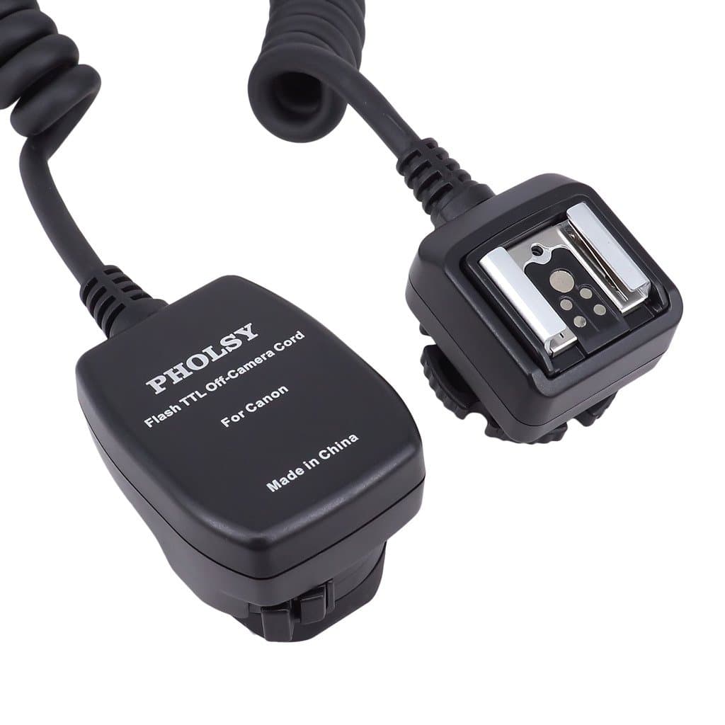 PHOLSY E-TTL-Off-Camera Flash Sync Cord Compatible with Canon EOS - 6.5' (2 m) Replaces OC-E3
