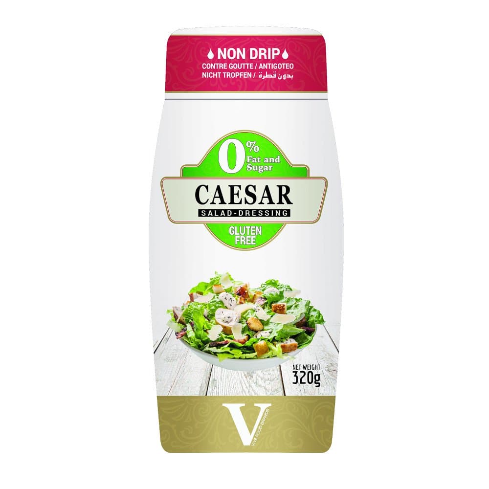 ViveFree Caesar Salad Dressing Gourmet Sauce - Gluten Free - 0% Fat & Sugar - 320g (Case of 3)