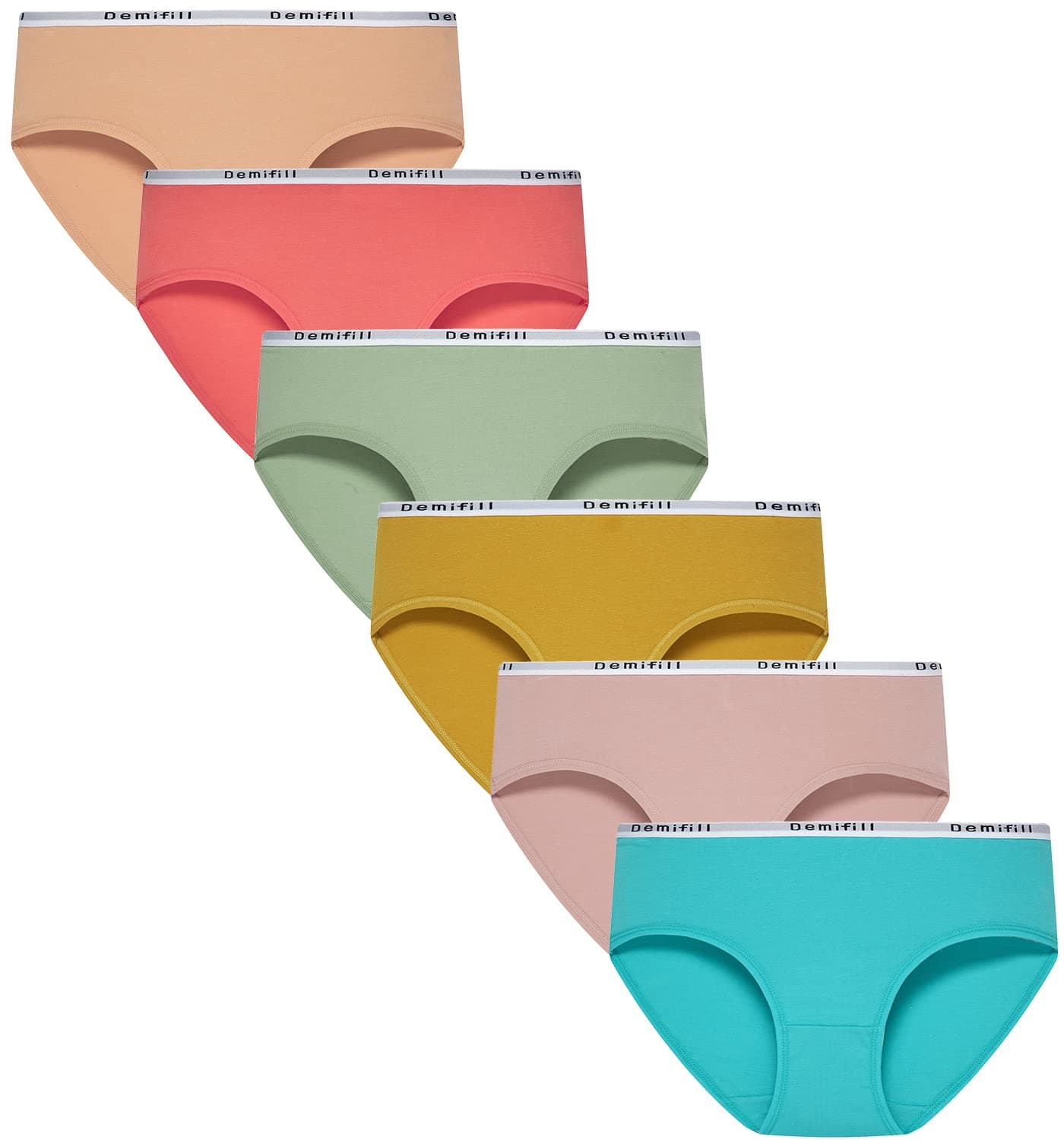 Demifill Teen Girls Seamless Underwear Tagless No Show Panties for Teens Pack of 8 Multipack