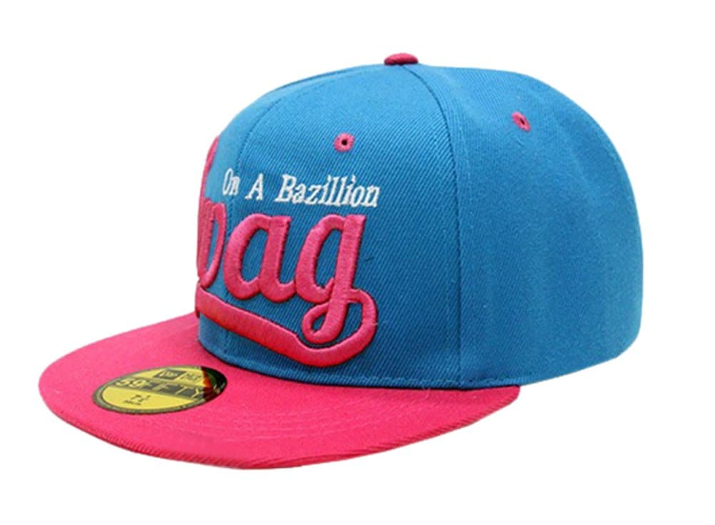 Doture Mens Women Casual Swag 6 Panel Flat Visor Street Dancing Hat Baseball Cap Blue