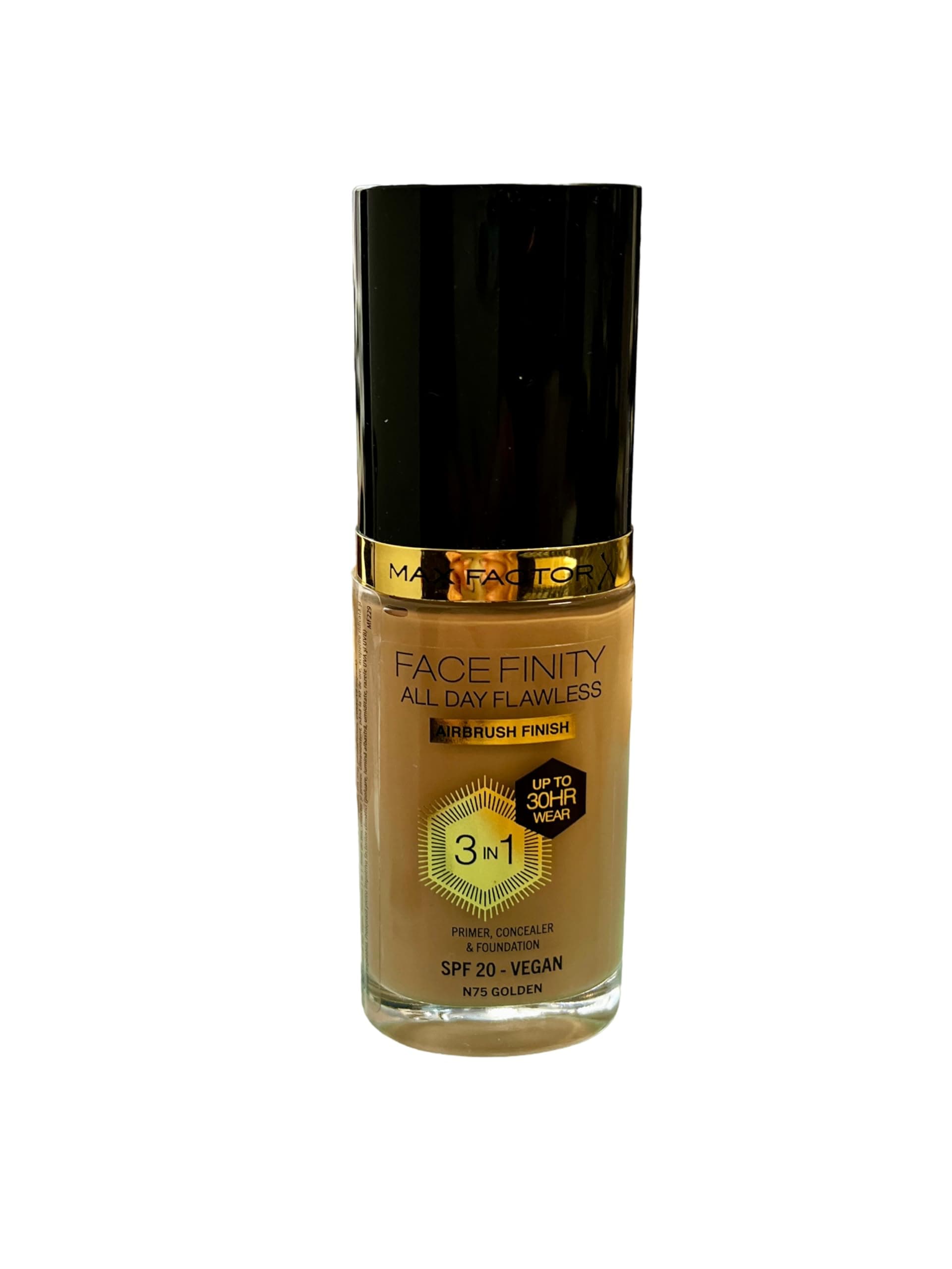 Facefinity 3 In Primer Concealer Foundation Spf 20 75# 30 Ml1, Golden, unscented, 1 Fl Oz