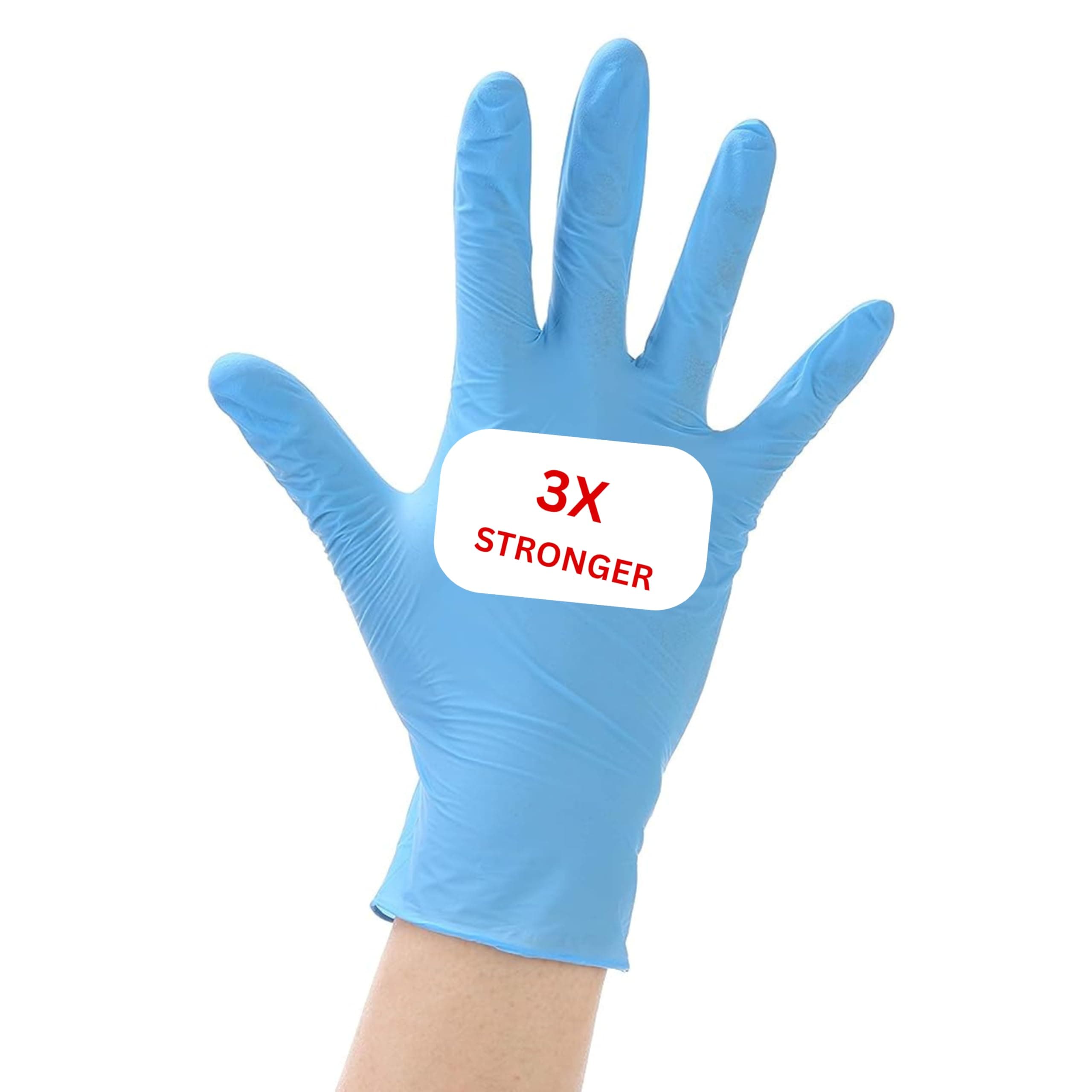 Disposable Blue Nitrile Powder Free Gloves for Examination, Medical, Food, Hair, Beauty, Cleaning, Industrial, Multipurpose Use, Latex Free - 1 Box of 100 gloves (Blue, LARGE)