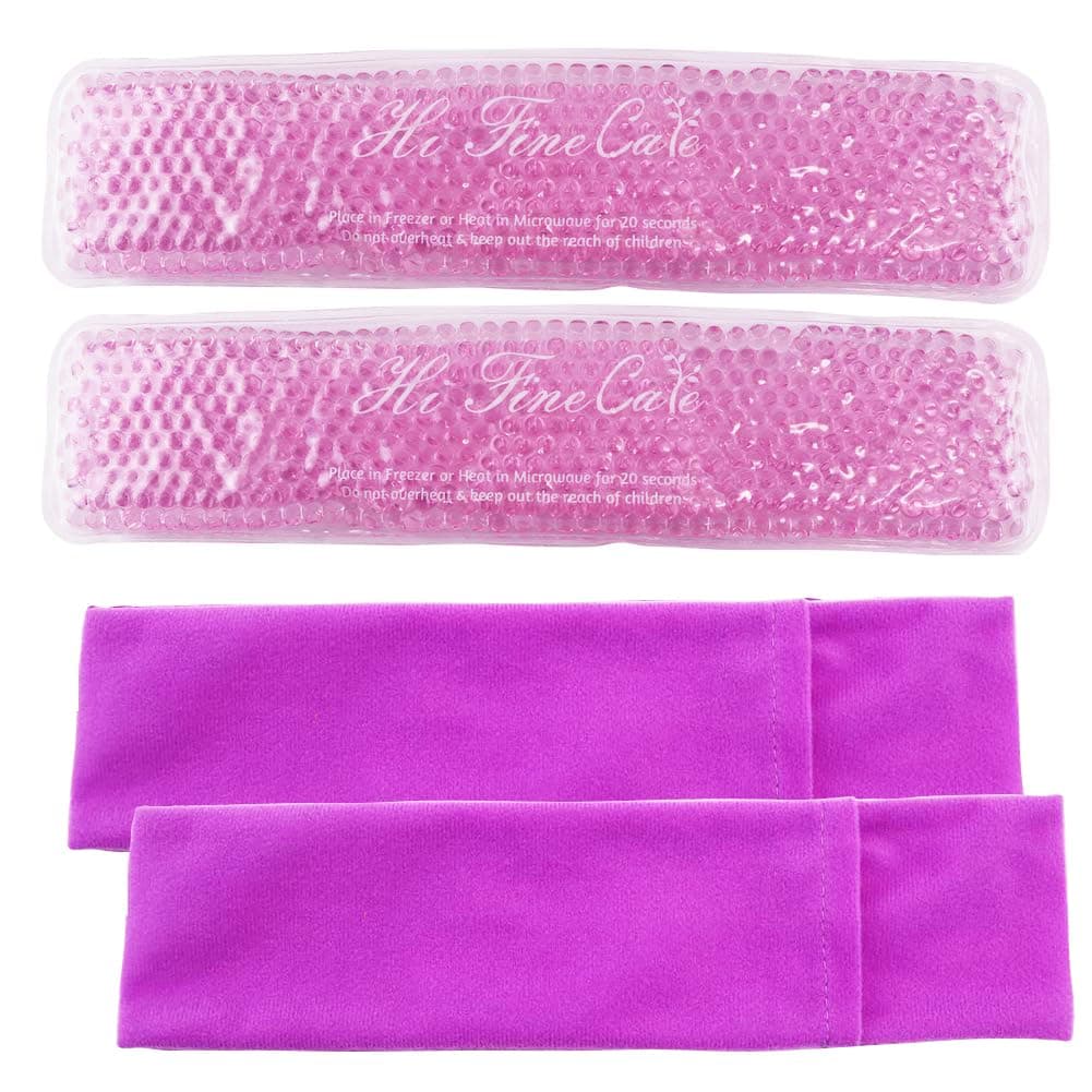 HI FINE CARE Perineal Cooling Pad, Postpartum Cold Packs Gel Bead Ice Pack Cold Therapy for Women After Pregnancy and Delivery, 2 Ice Pack and 3 Cover (Purple)
