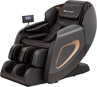 Massage Chair,Full Body Zero Gravity SL Track Massage Chair Recliner Chair with Smart Large Screen Bluetooth Speaker Built-in Heat Therapy Foot Roller Air Massage System for Home Office,Grey