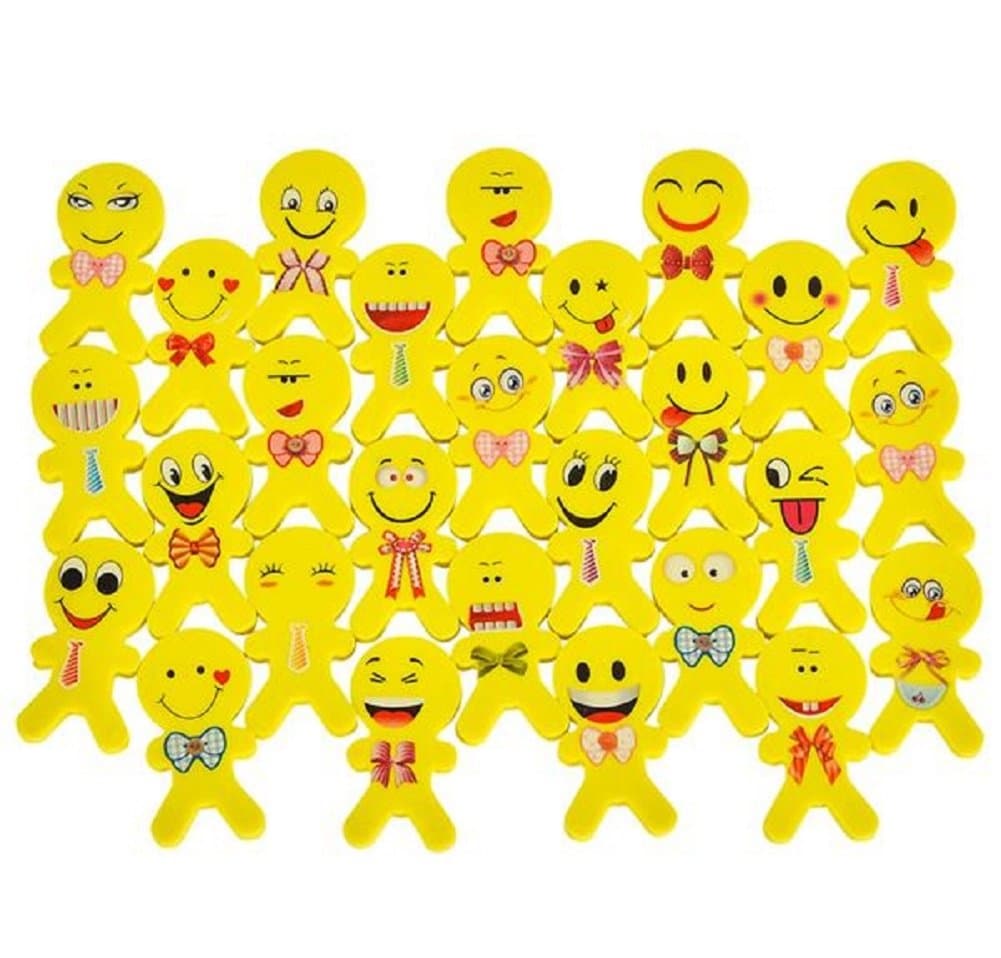 Novelty Treasures EXPRESSIVE Set of 48 Emoji Buddy Erasers (2" each)