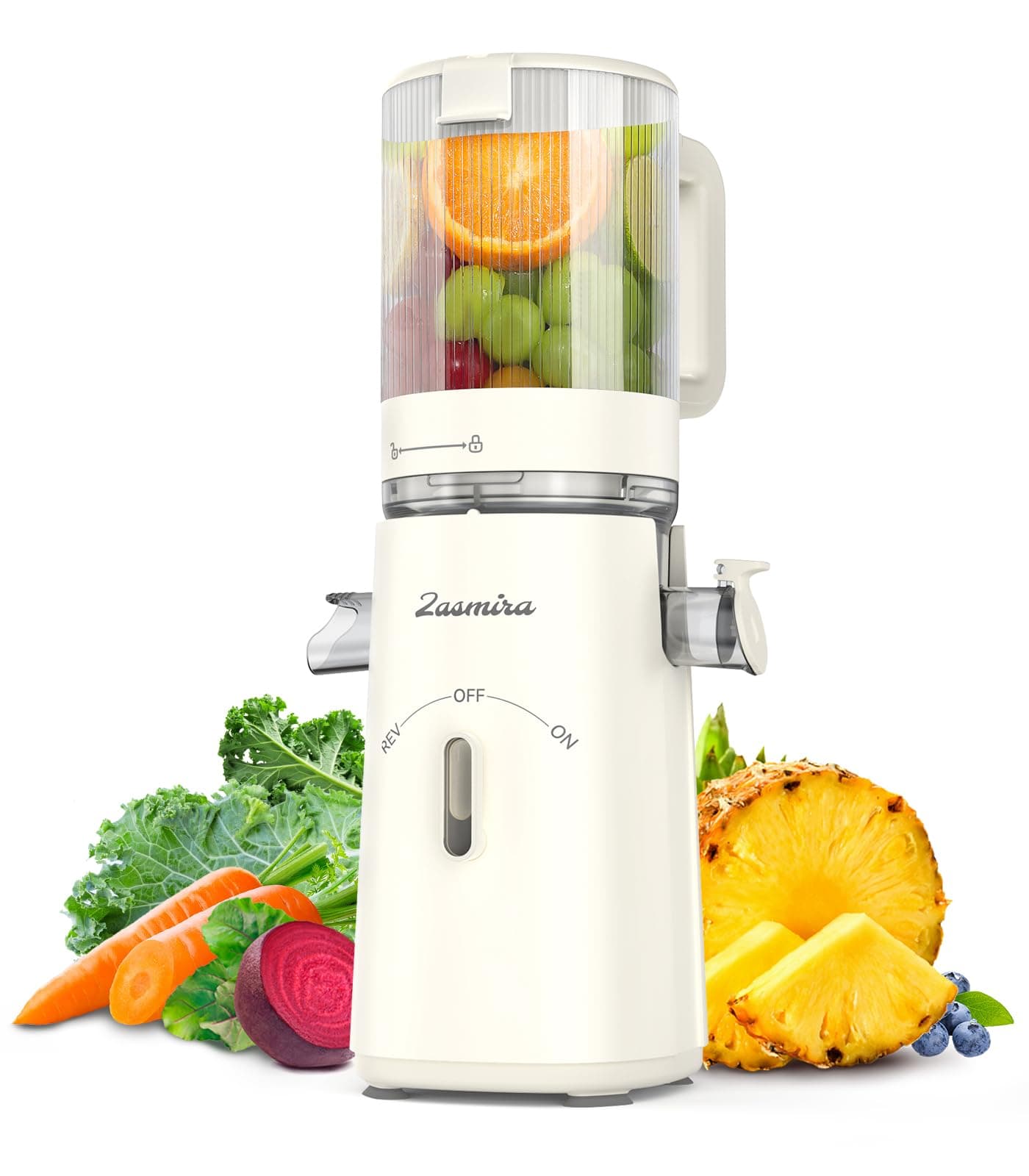 Juice Extractor, Fruit and Vegetable Juice Extractor with 120 mm Feed Chute High Torque Juice Extractor with REV Mode, High Juice Purity, Easy to Clean