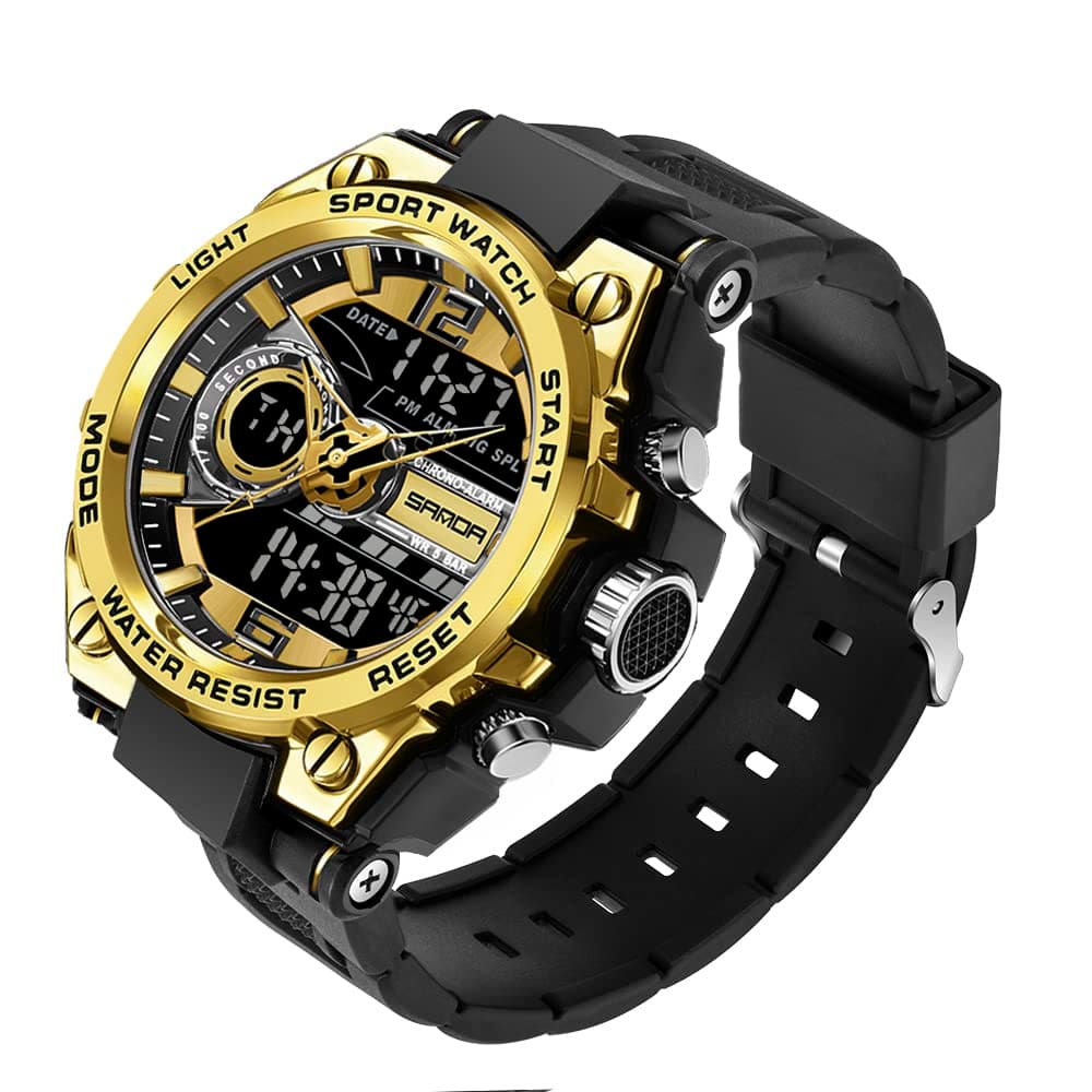 KXAITO Men's Watches Sports Outdoor Waterproof Military Wrist Watch Date Multi Function Tactics LED Alarm Stopwatch