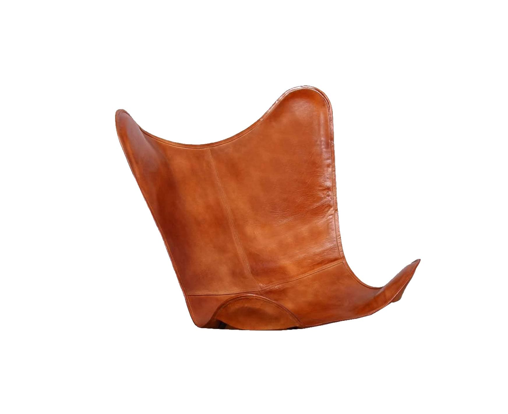 TUZECH Living Room Chairs - Butterfly Chair Brown - Handmade Genuine Leather Cover (Only Cover)