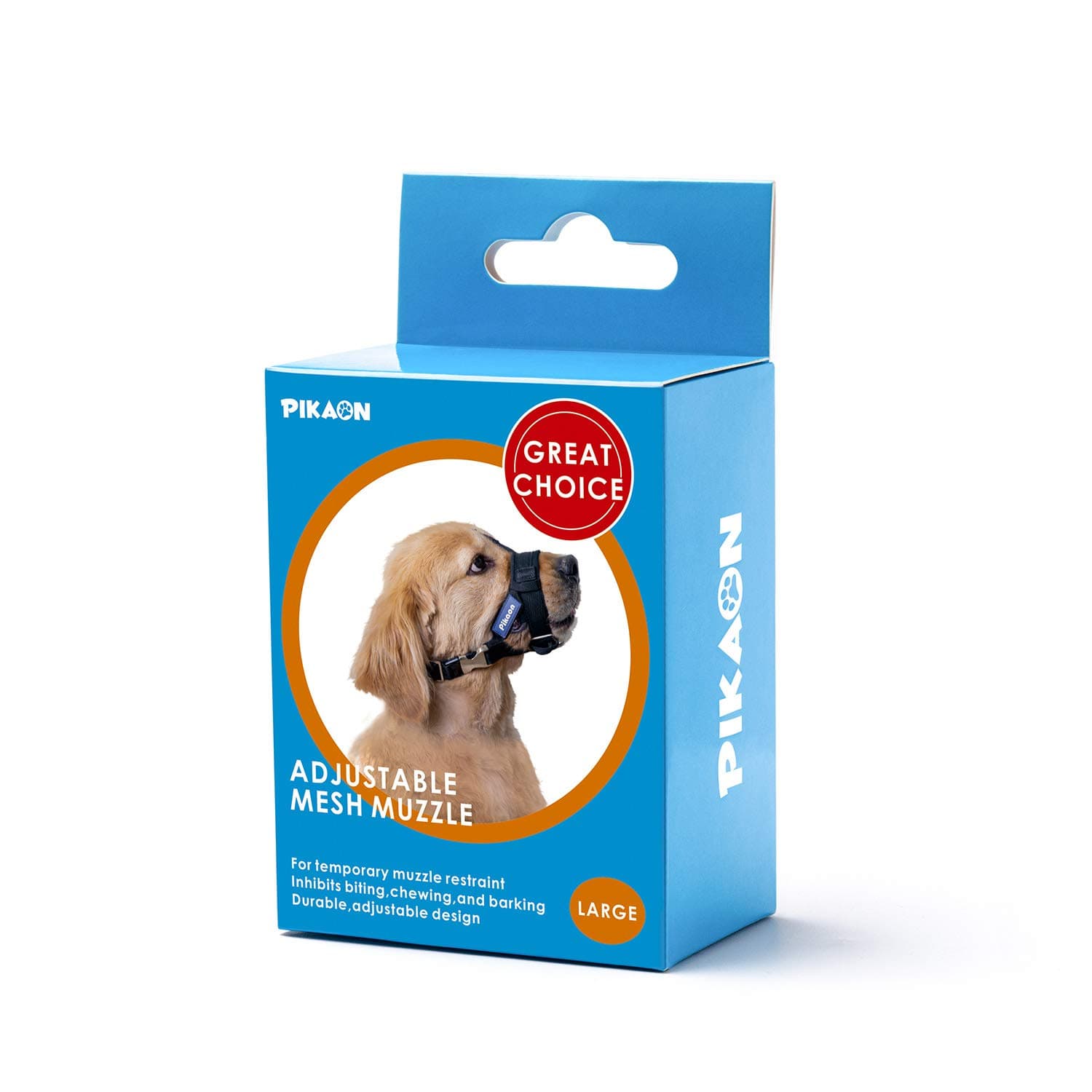 Pikaon Dog Muzzle, Soft Nylon Muzzle for Large Dogs