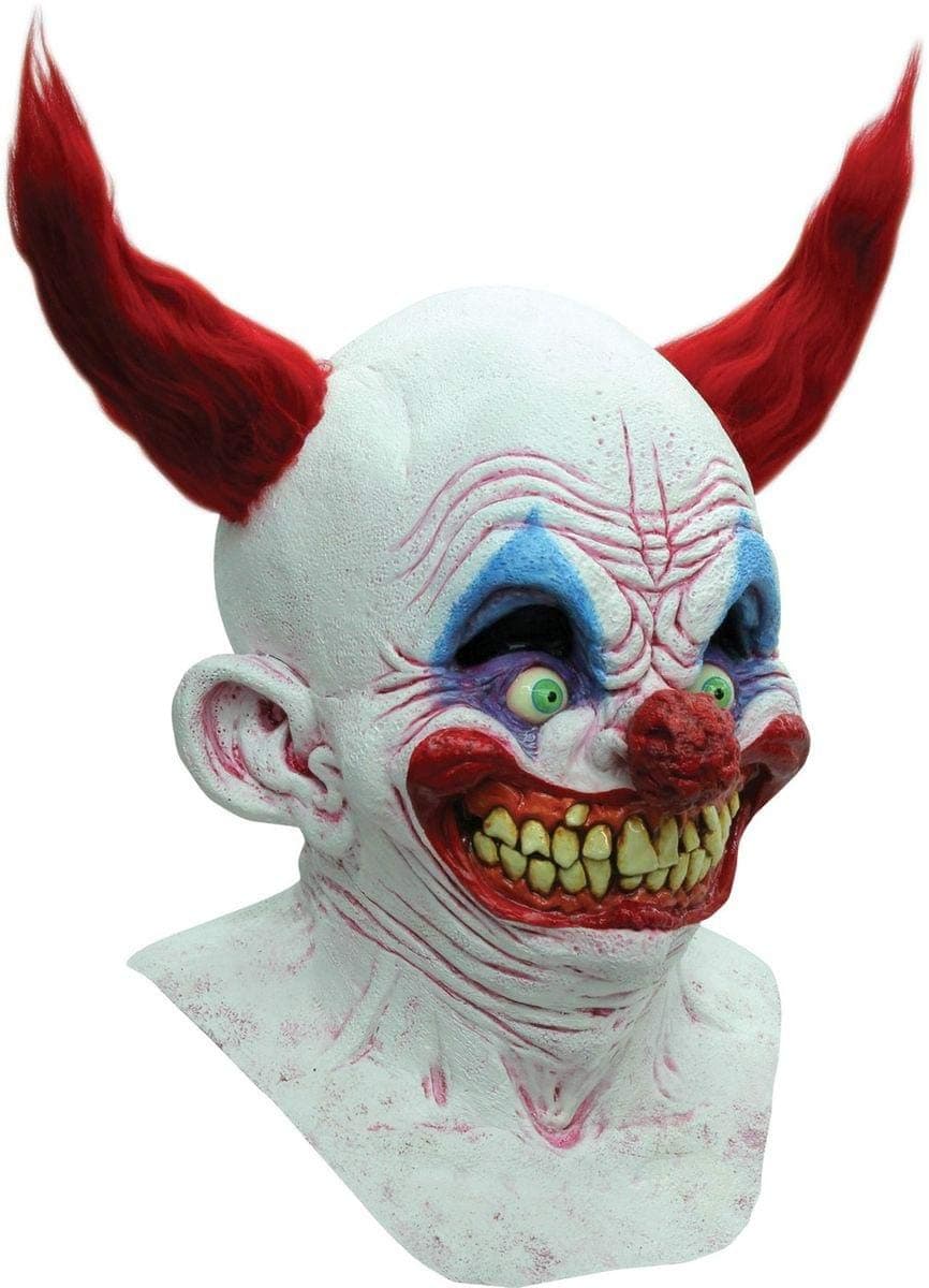 Ghoulish Productions Jingle Jangle Mask, Jingle Bells Clown Mask, Adult Size Scary Costume Halloween, Creepy Killer Clown.