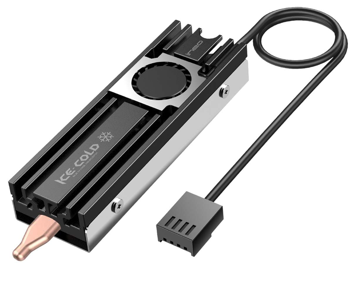 ineo M.2 2280 Heatsink with 20mm Fan, Pure Cooper Strip