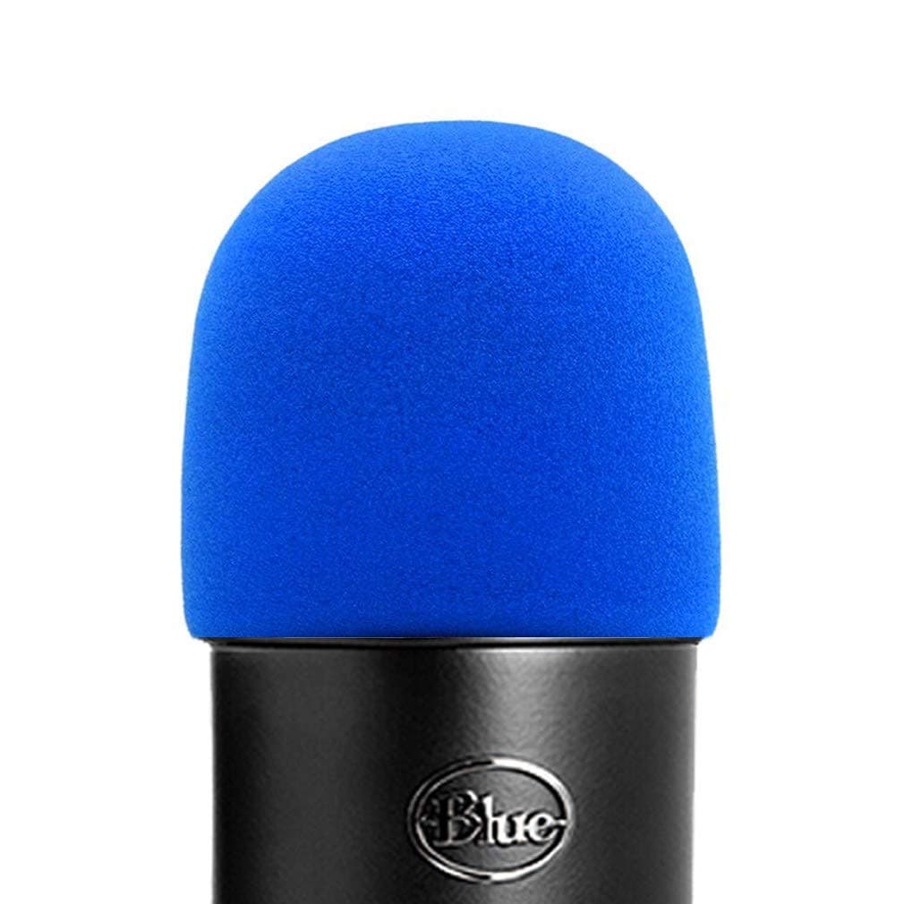 Foam Microphone Windscreen- Aedor Quality Sponge Mic Cover as a pop filter for Blue Yeti, Yeti Pro Condenser Microphones (Blue)