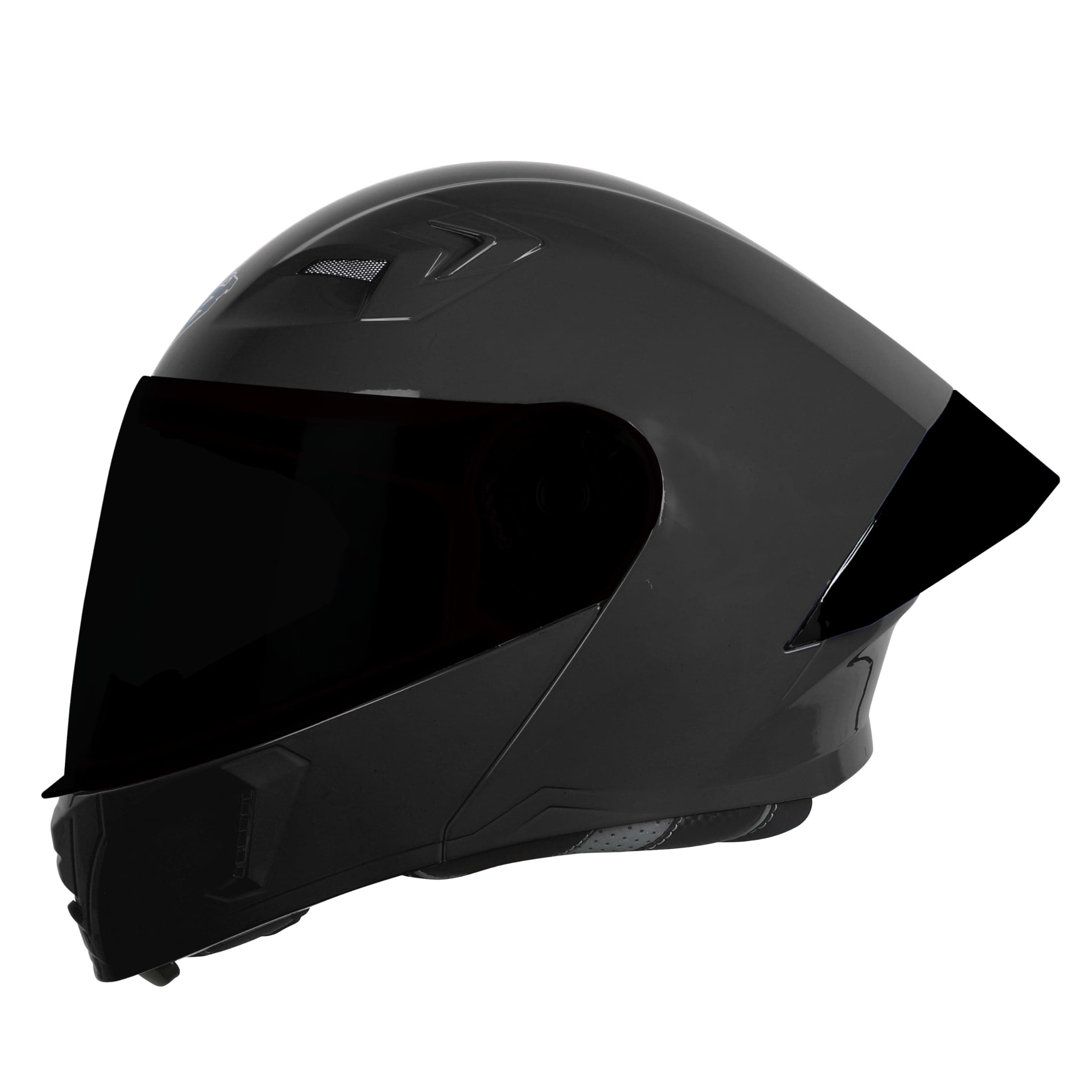 SBA-20 7Wings ISI Certified Flip-Up Helmet with Black Spoiler for Men and Women with Inner Smoke Sun Shield