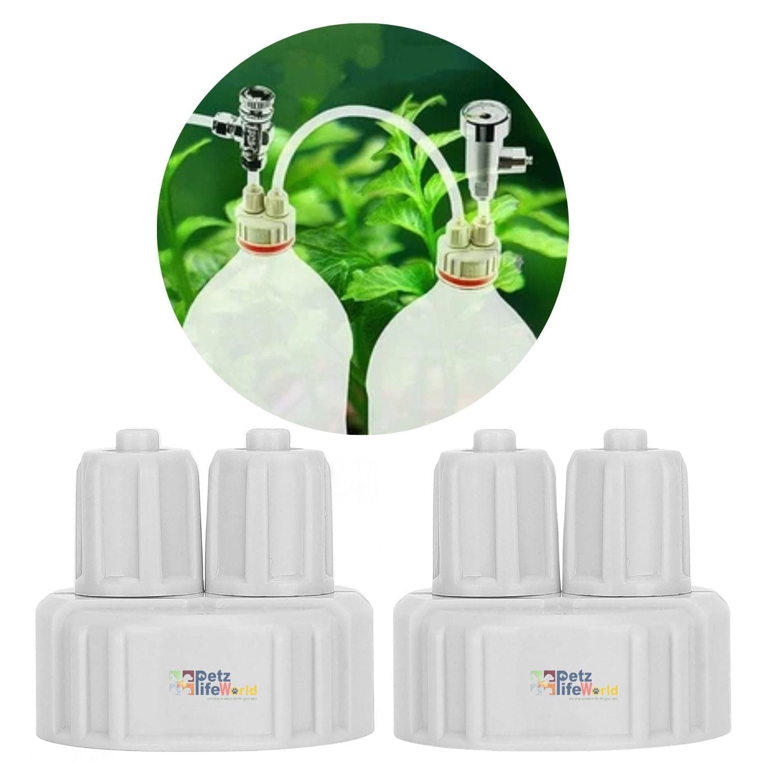 Vayinato Planted Aquarium DIY Co2 Generator Quick Twist Bottle Cap 2 Pcs | Suits All Water Bottles | Leakproof